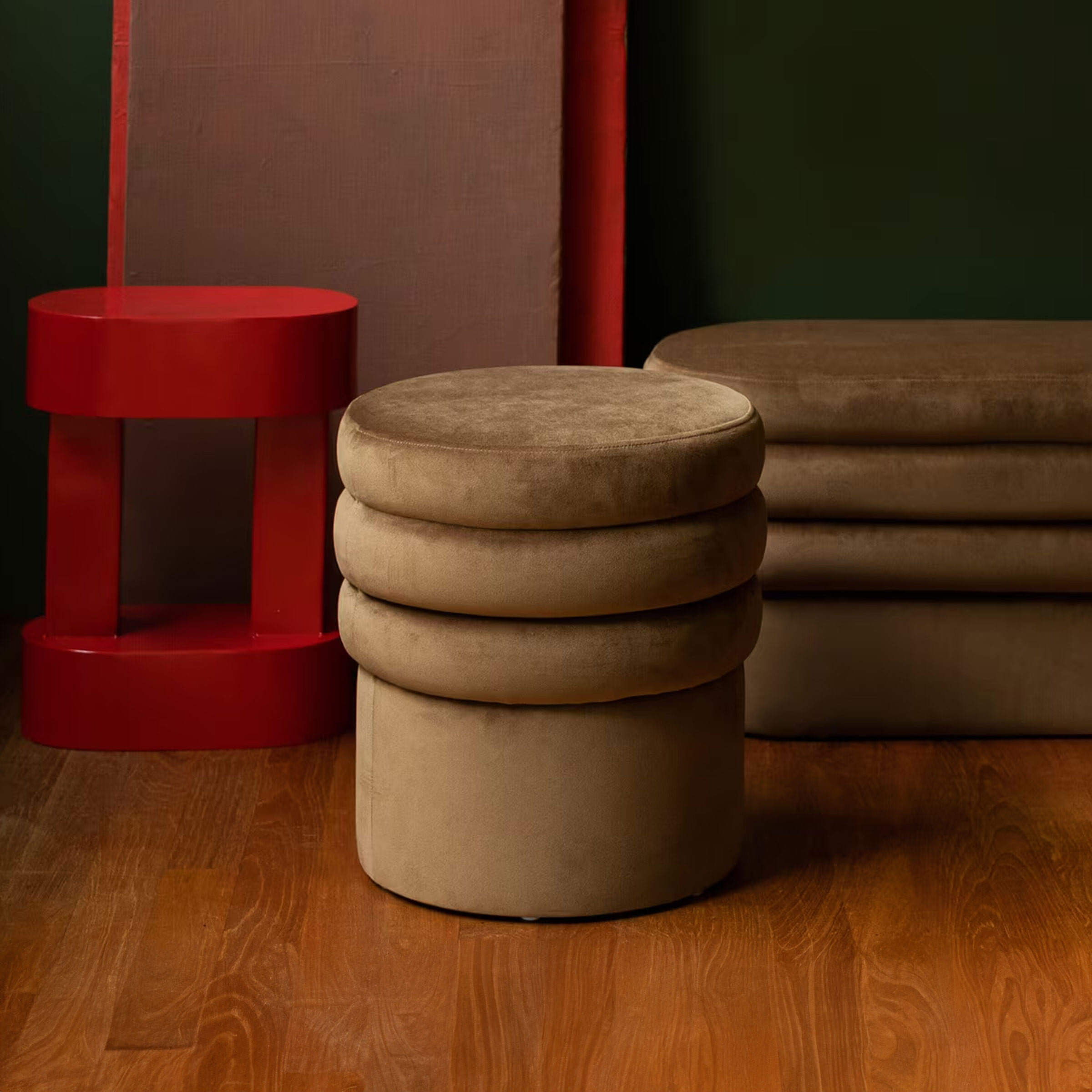 Dutchbone Hocker 'Aditi' Velvet, 40cm