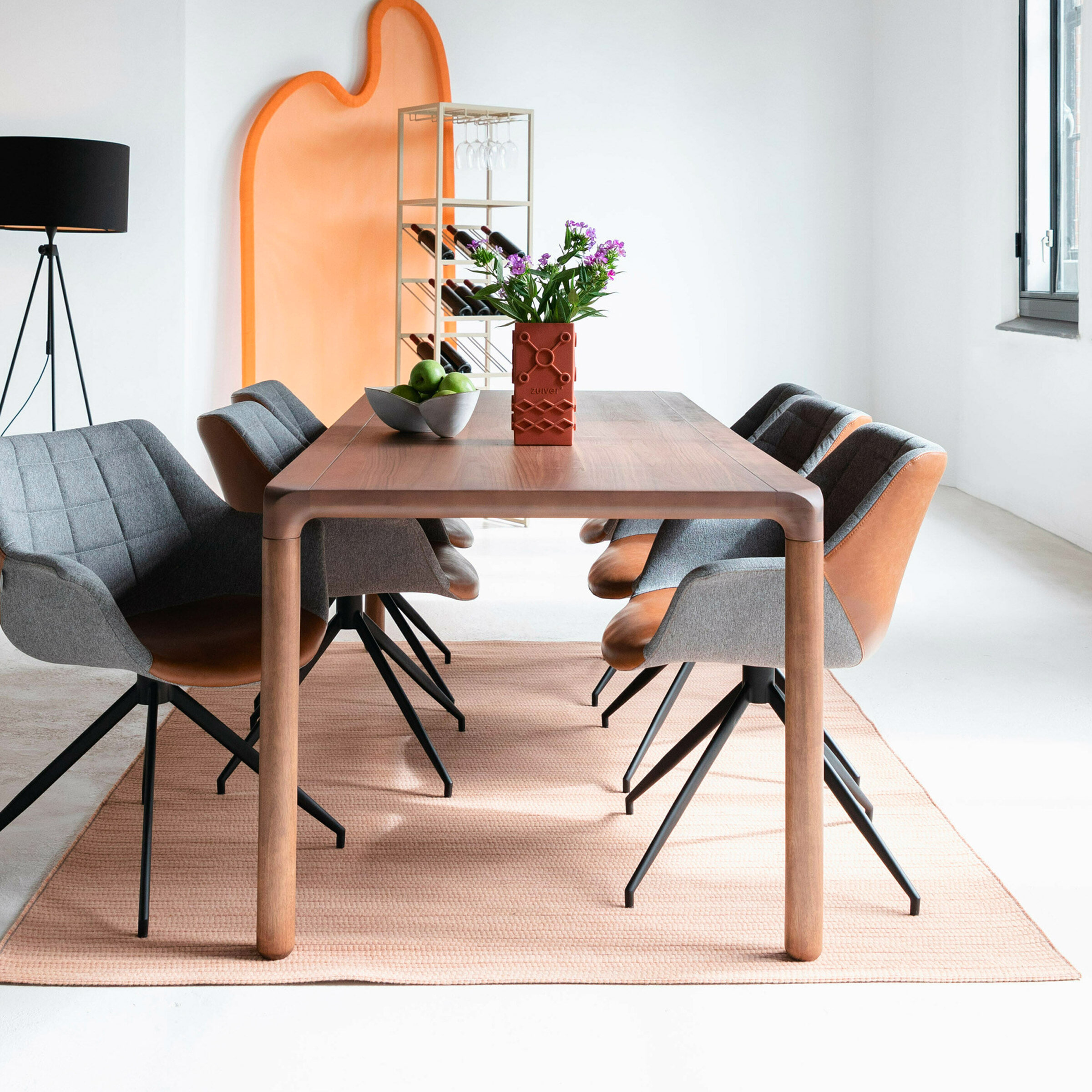 Zuiver Eettafel 'Storm' Essenhout, 220 x 90cm, kleur Walnoot