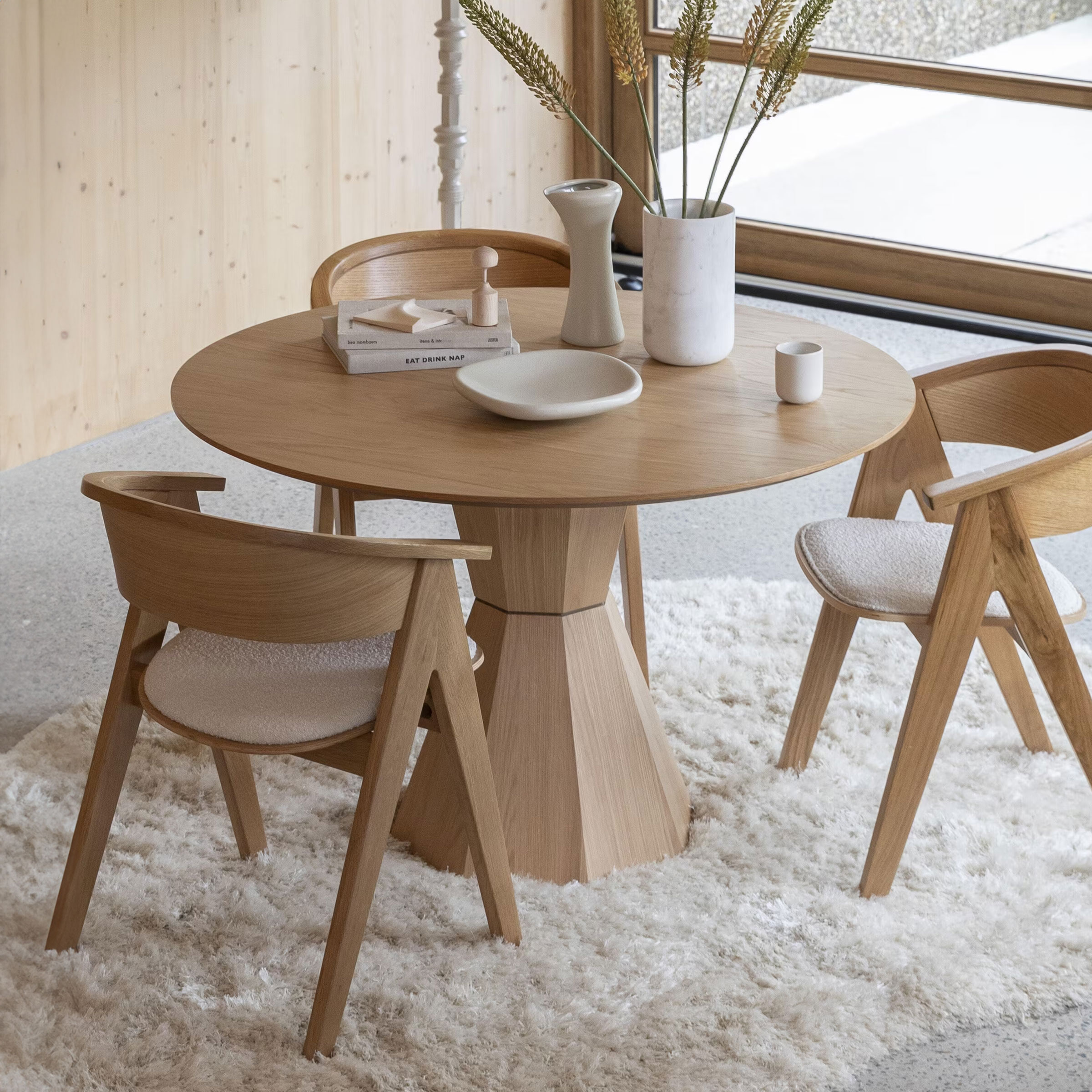 Zuiver Ronde Eettafel Lotus Eikenhout, 120cm - Bruin