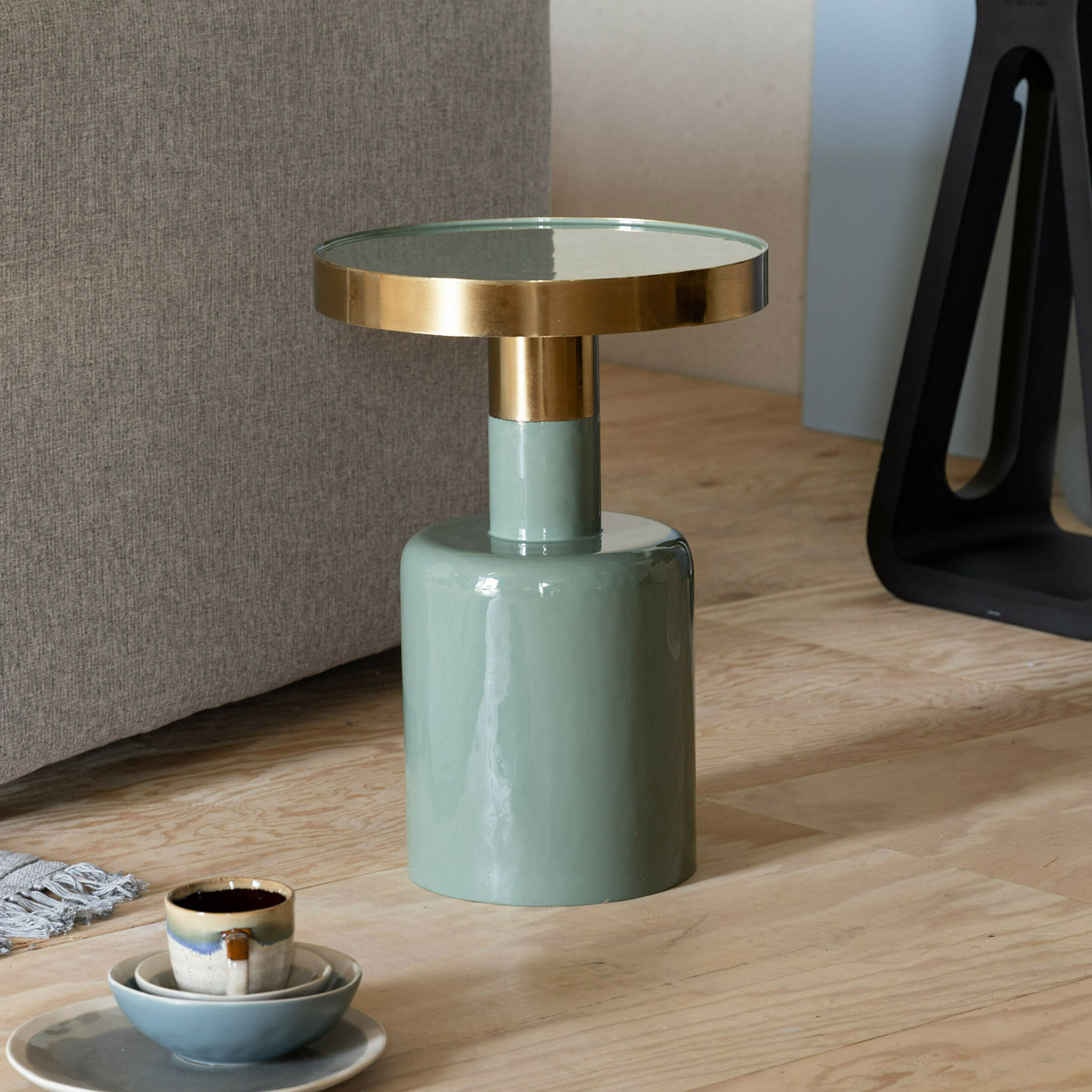 Zuiver Ronde Bijzettafel 'Glam' 36cm, kleur Groen