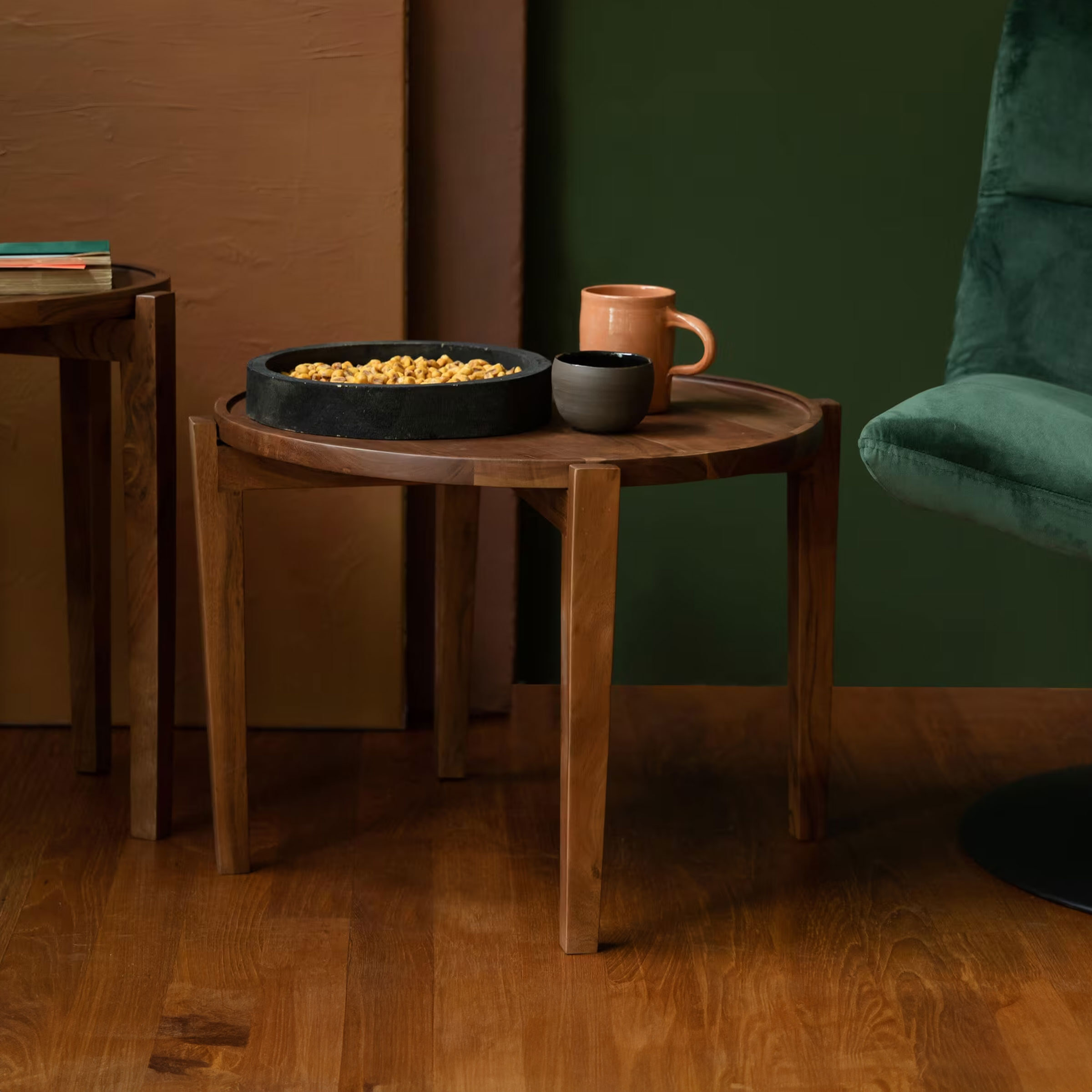 Dutchbone Salontafel Shane Acaciahout, 59cm - Bruin - Rond