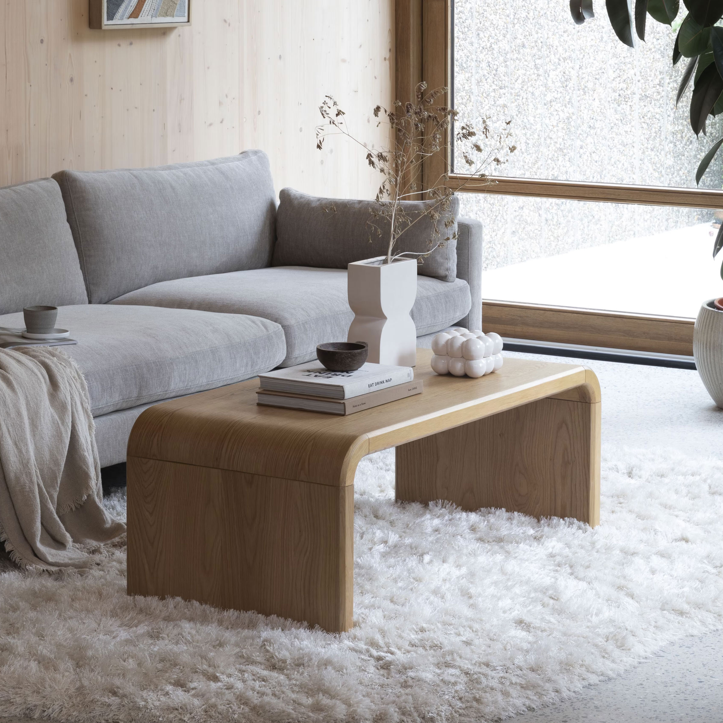 Zuiver Salontafel Brave Eiken en rubberhout, 120 x 60cm - Naturel