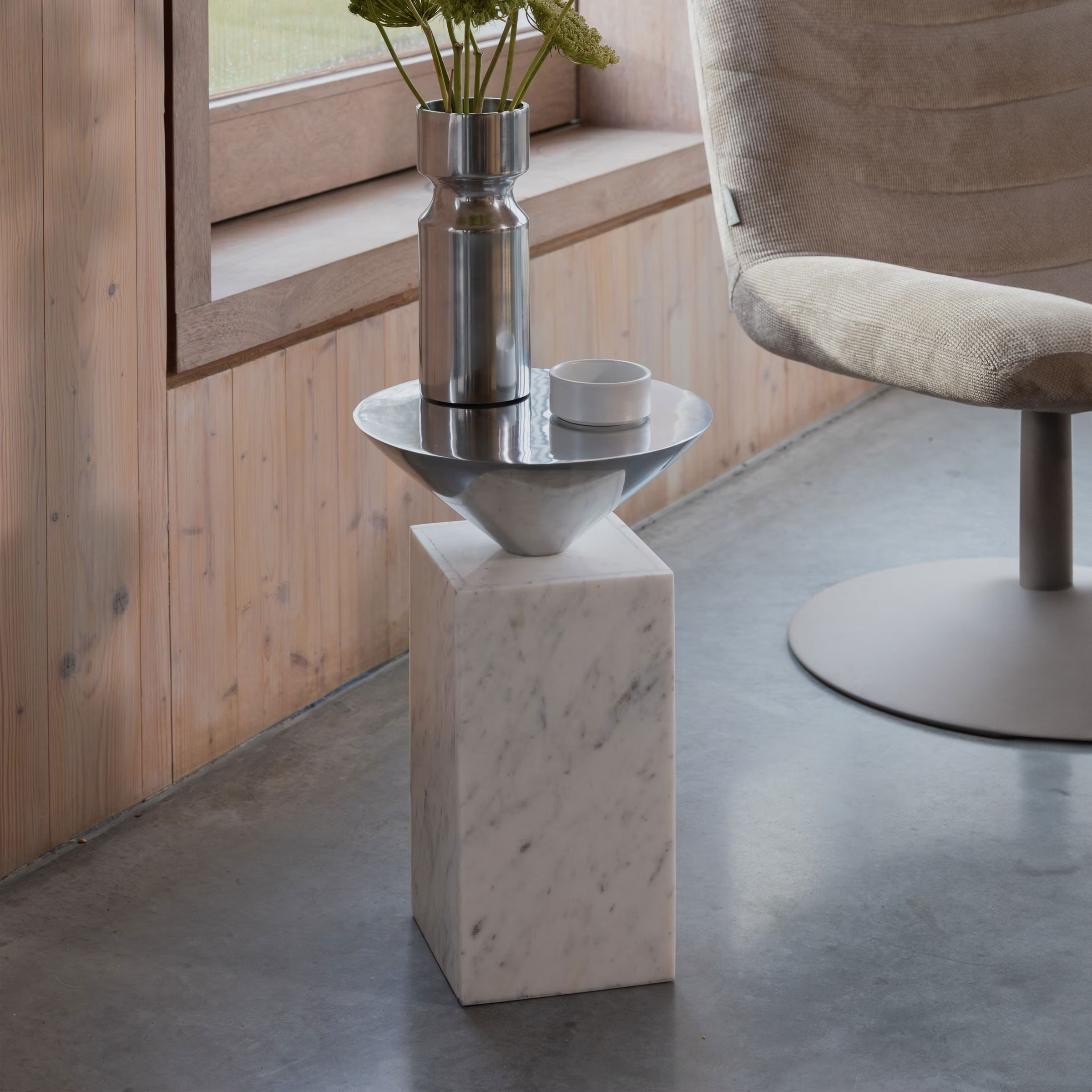 Zuiver Bijzettafel Pride Marmer, 30 x 30cm - Wit
