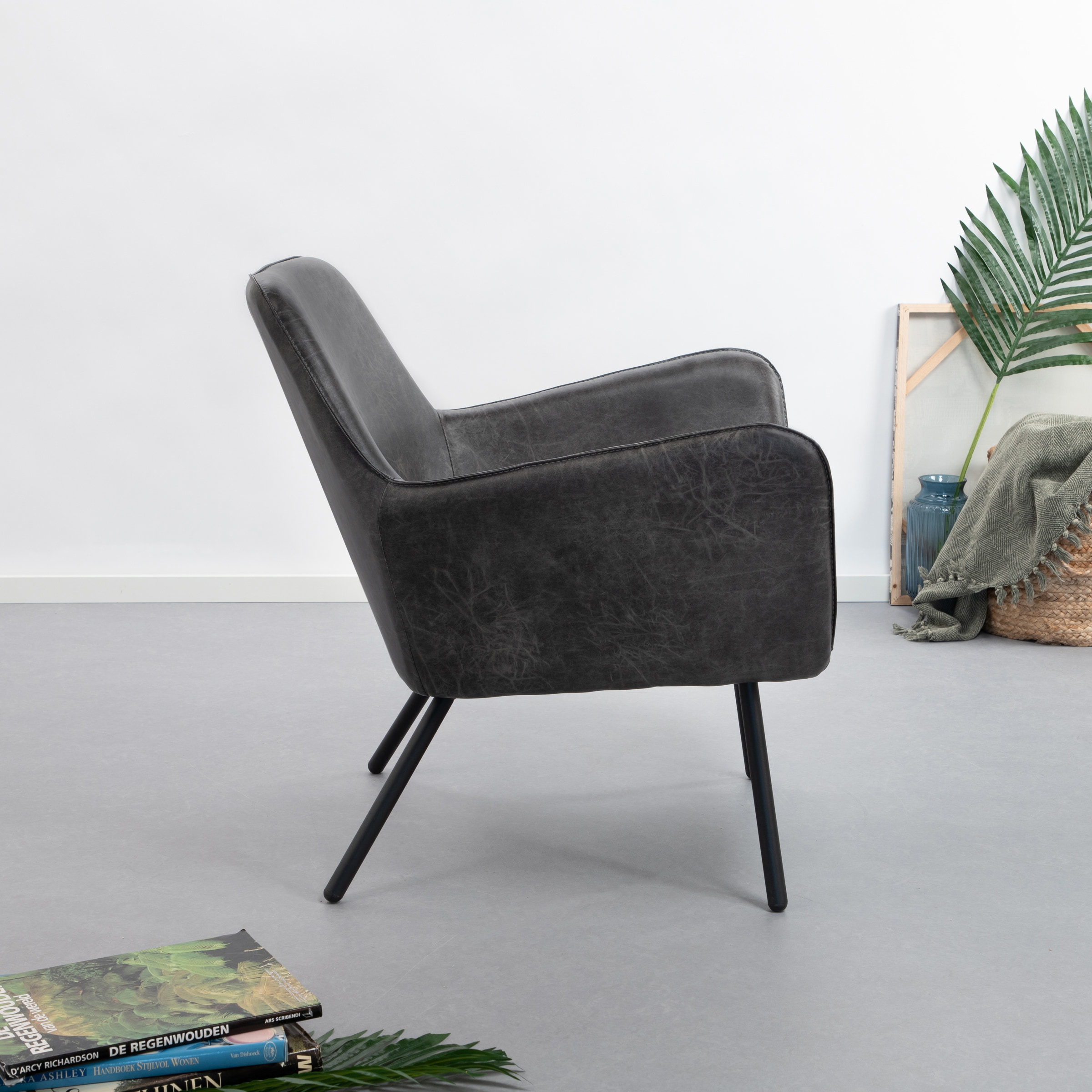 Fauteuil 'Stefan' kleur donkergrijs
