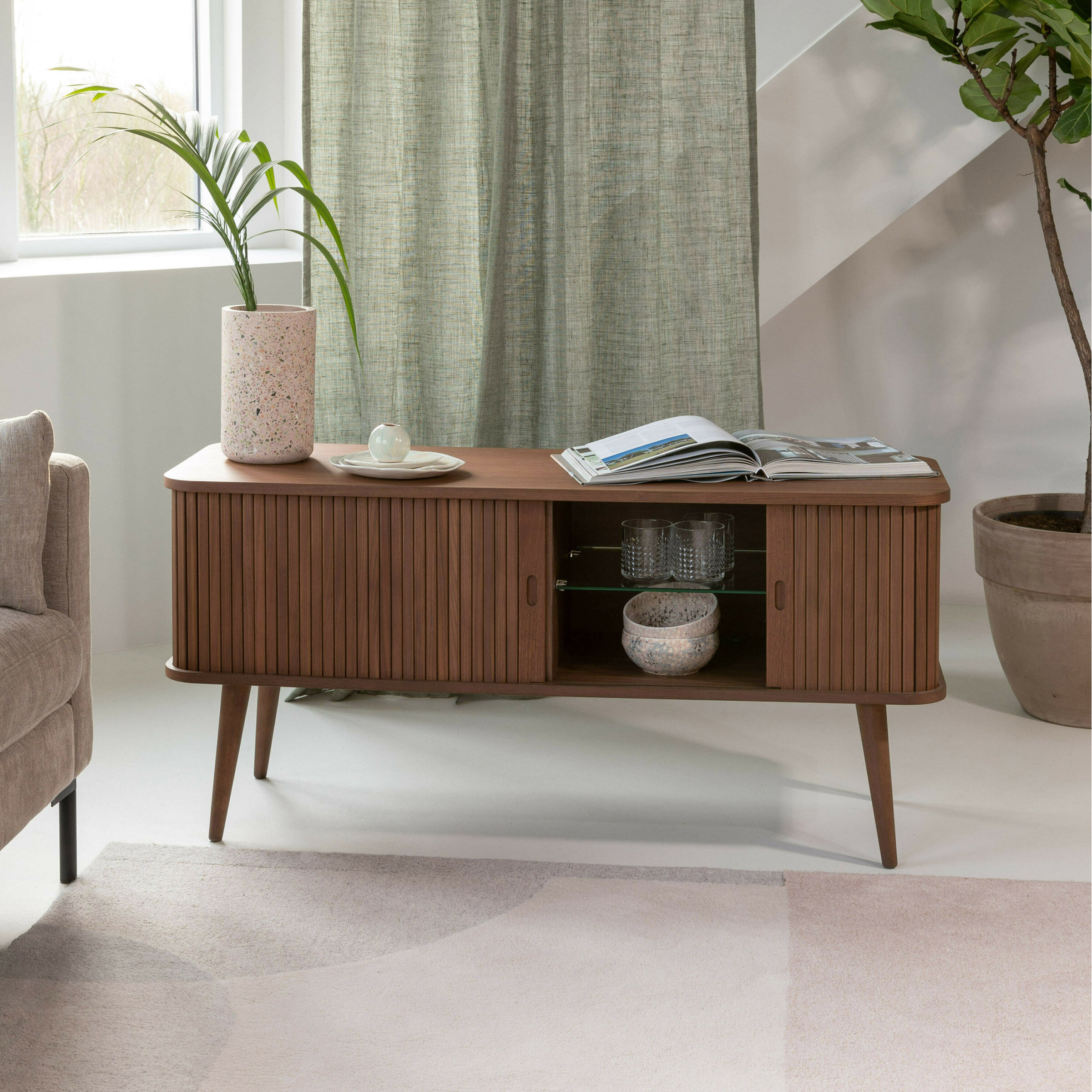 Zuiver TV-meubel 'Barbier' Walnoothout, 120cm, kleur Bruin