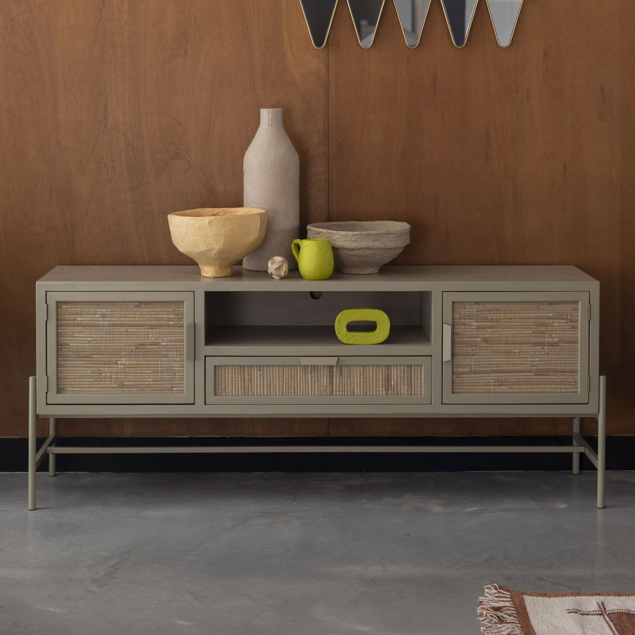Dutchbone TV-meubel 'Yasu' Rattan, 148cm, kleur Beige