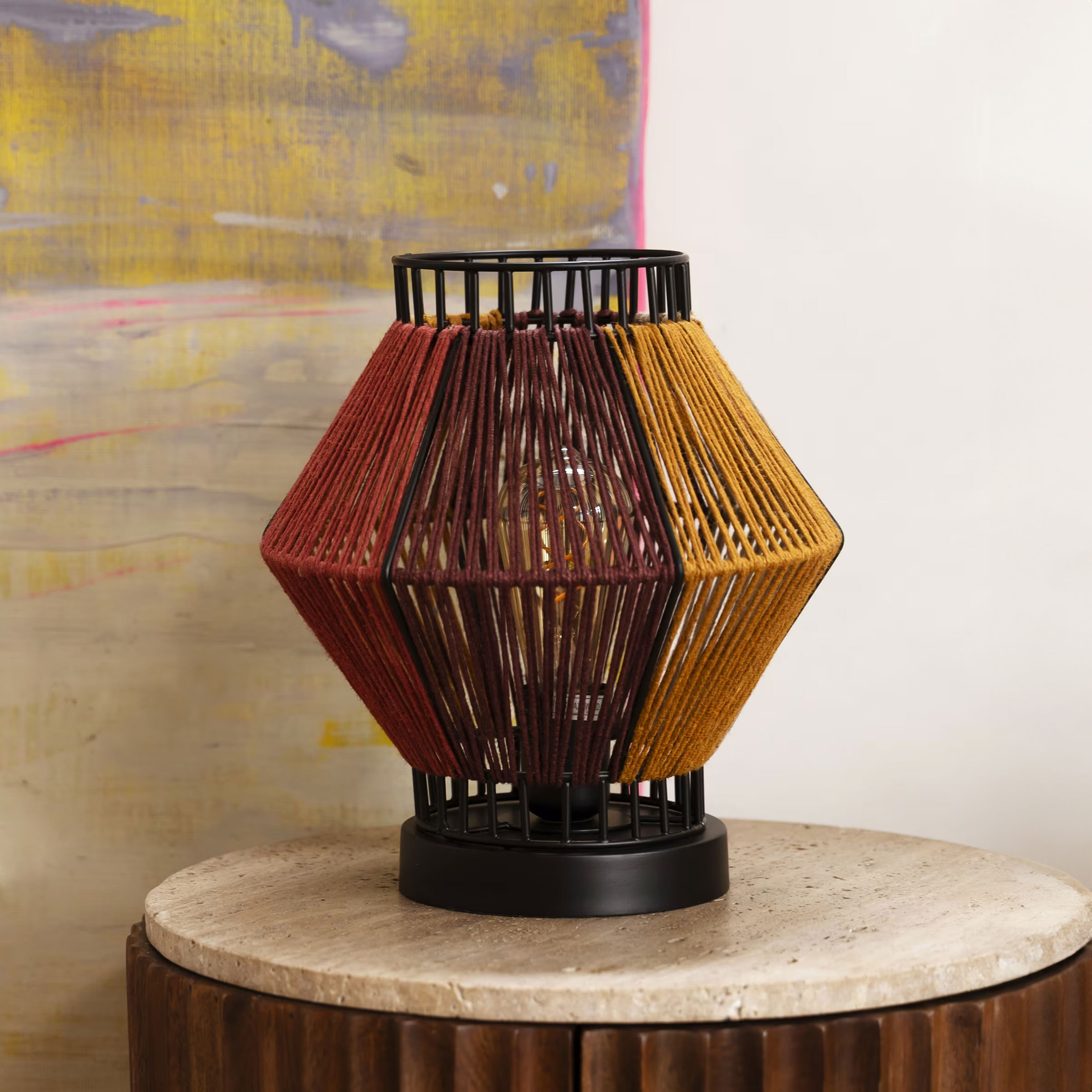 Dutchbone Tafellamp Surya Touw - Meerkleurig