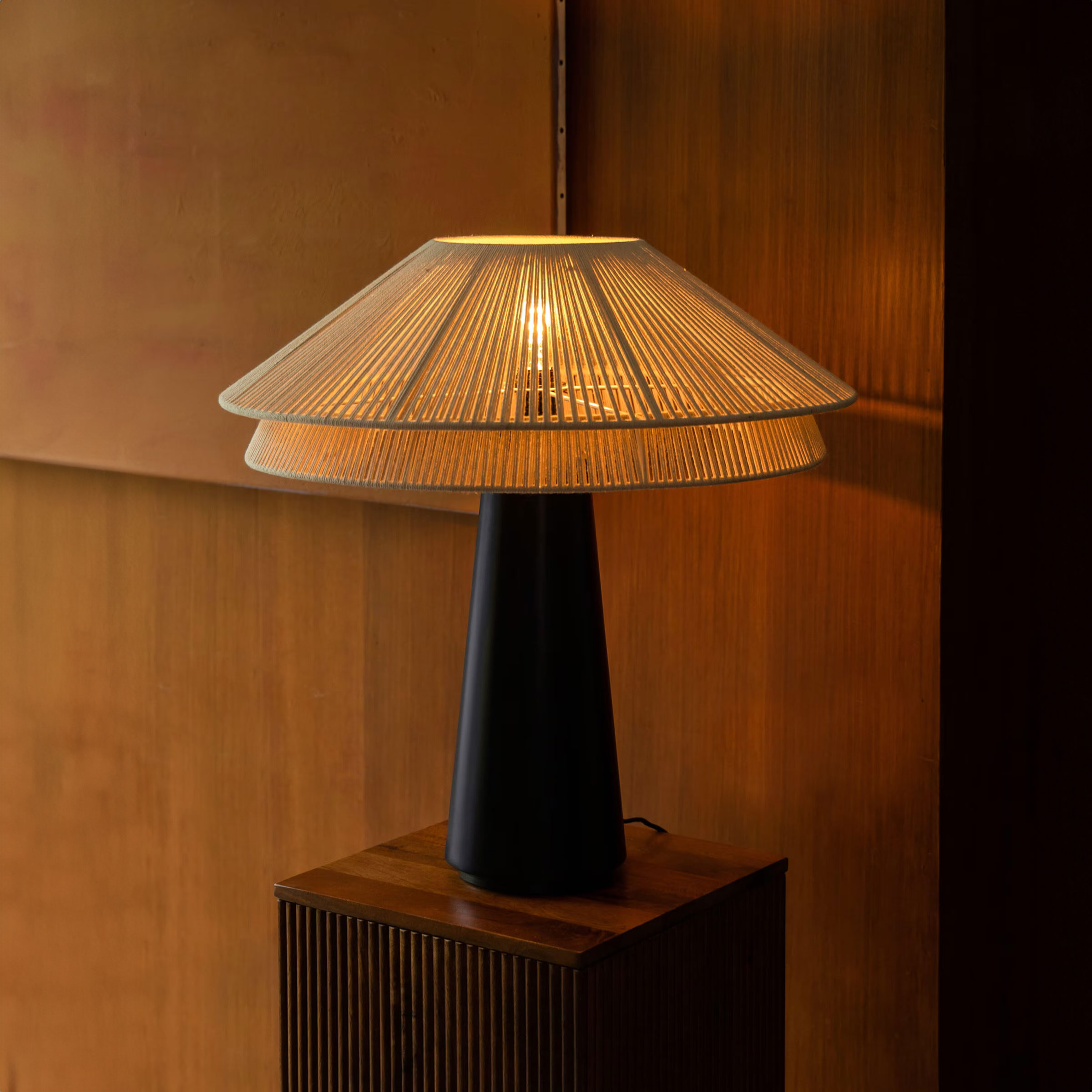 Dutchbone Tafellamp Elon Katoen, 62cm - Beige