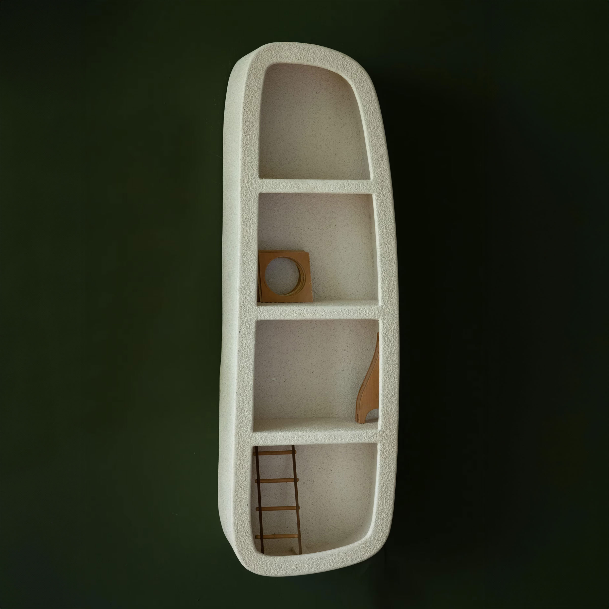 Dutchbone Wandplank 'Veda' Gerecycled marmer, 120 x 38cm