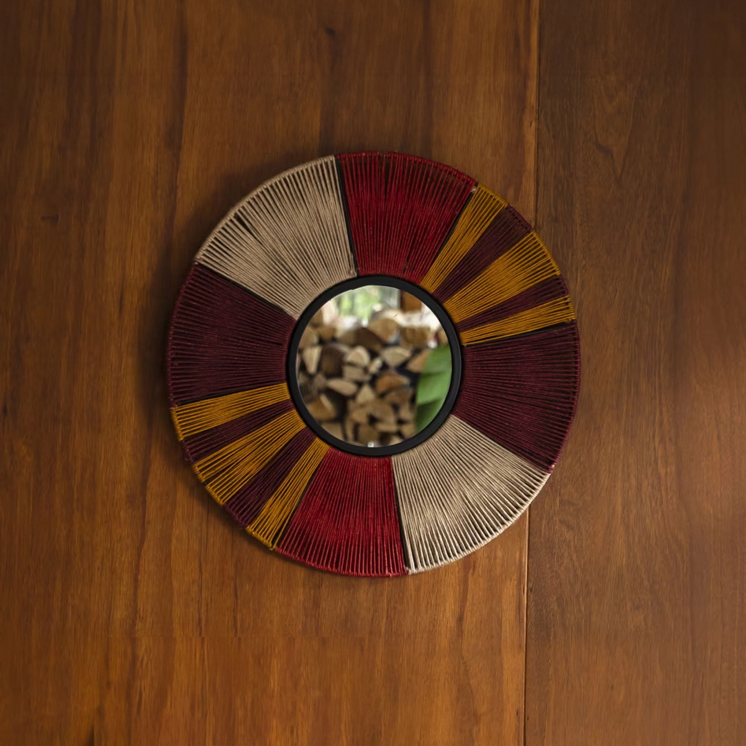 Dutchbone Ronde Spiegel 'Surya' Touw