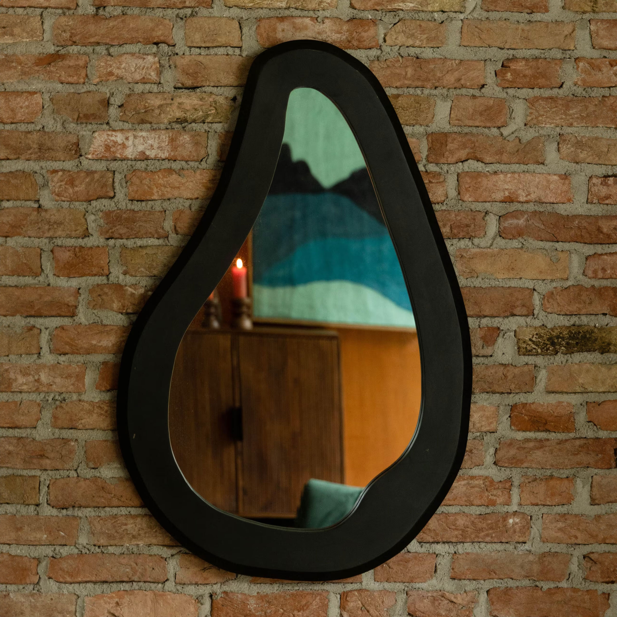 Dutchbone Spiegel 'Aren' Mangohout, 92 x 61cm