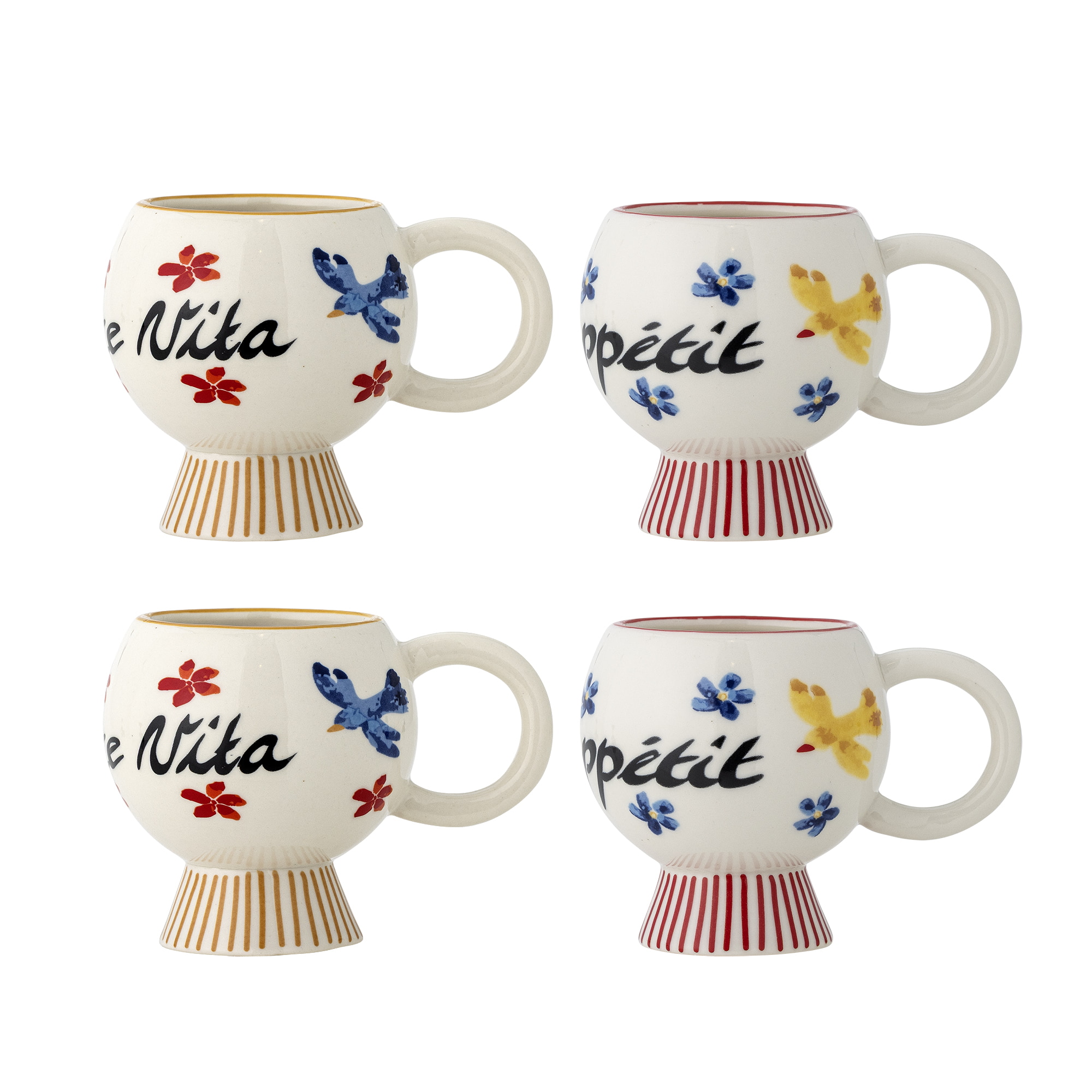 Bloomingville Mok Lindsay Set van 4 stuks - Meerkleurig