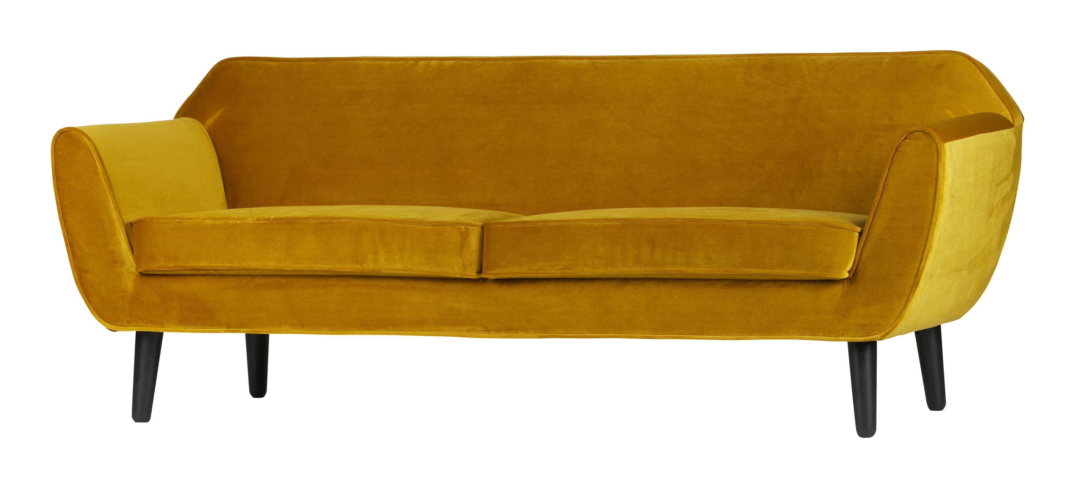 WOOOD 2-zits Bank 'Rocco' Velvet, kleur Okergeel