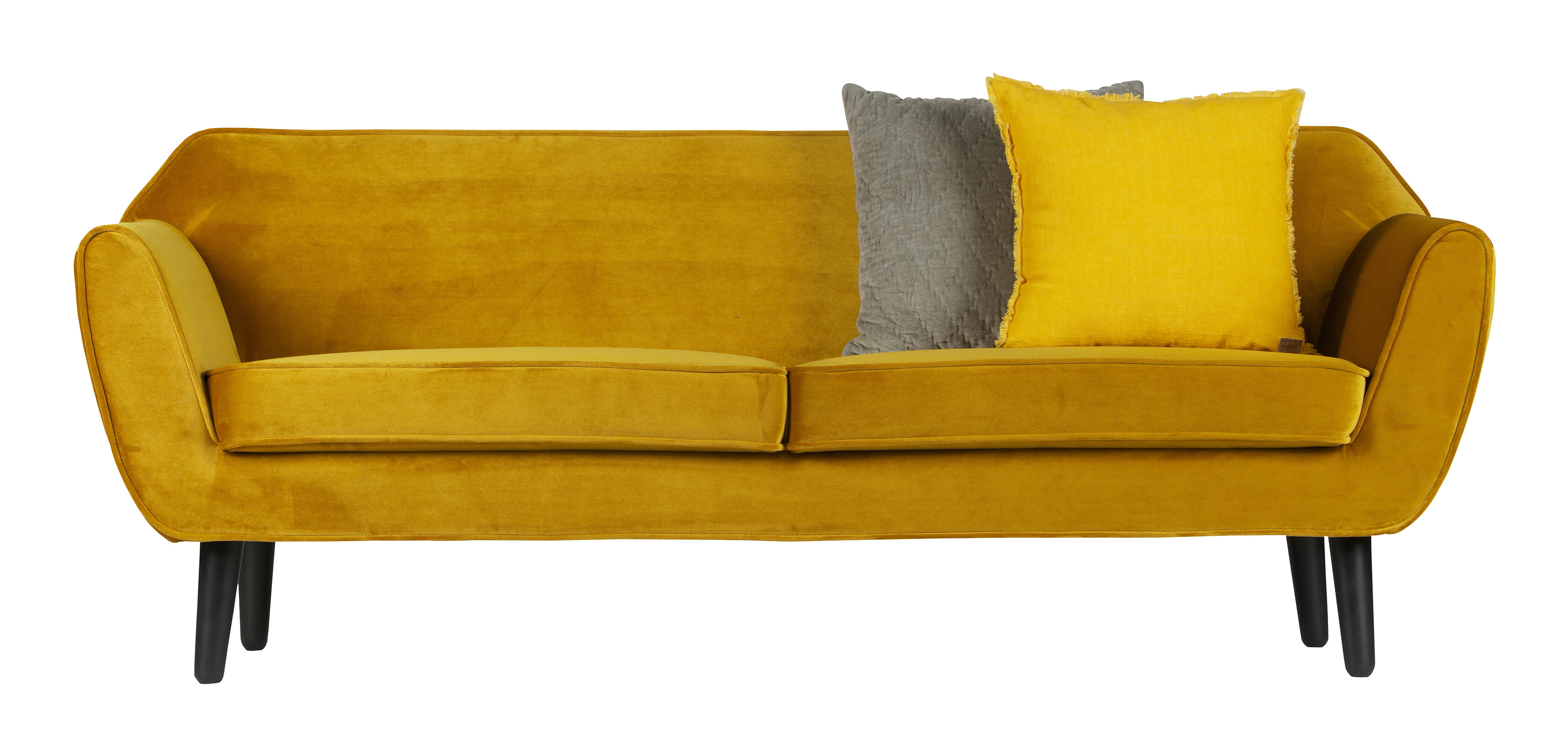 WOOOD 2-zits Bank 'Rocco' Velvet, kleur Okergeel