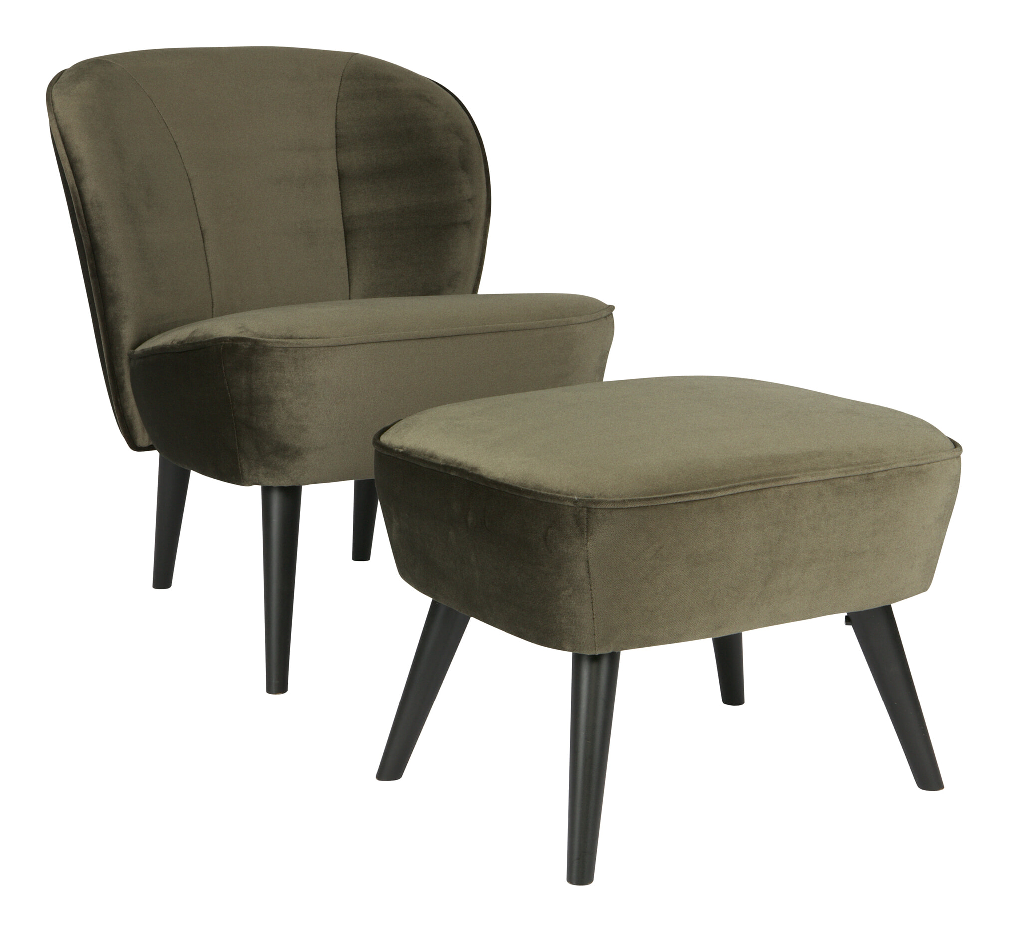 WOOOD Fauteuil 'Sara' Velvet, kleur Groen
