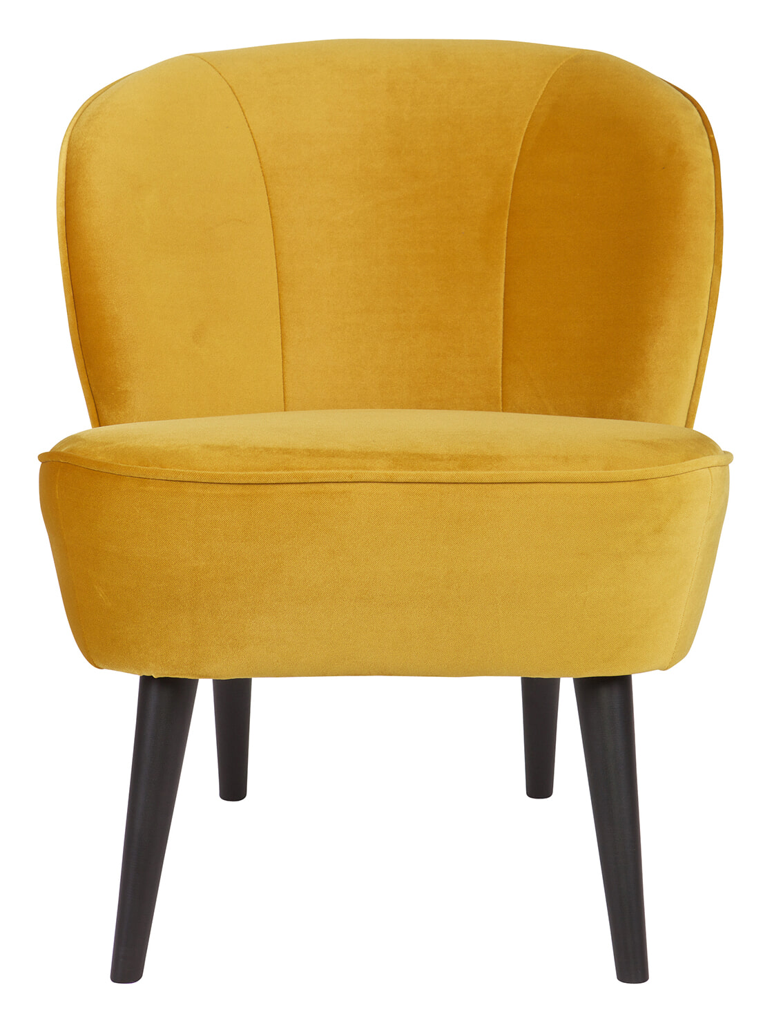 WOOOD Fauteuil 'Sara' Velvet, kleur Okergeel