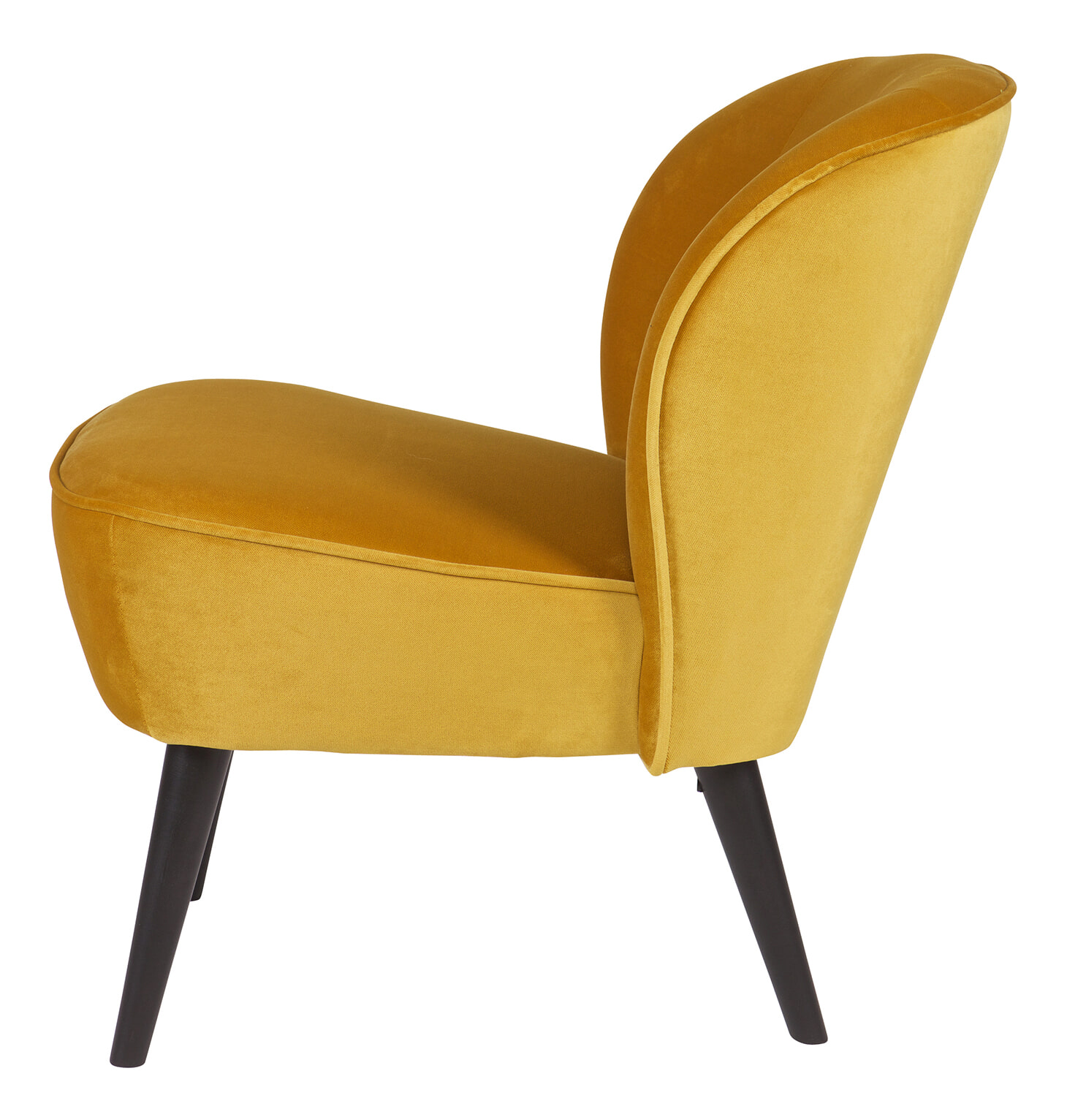 WOOOD Fauteuil 'Sara' Velvet, kleur Okergeel