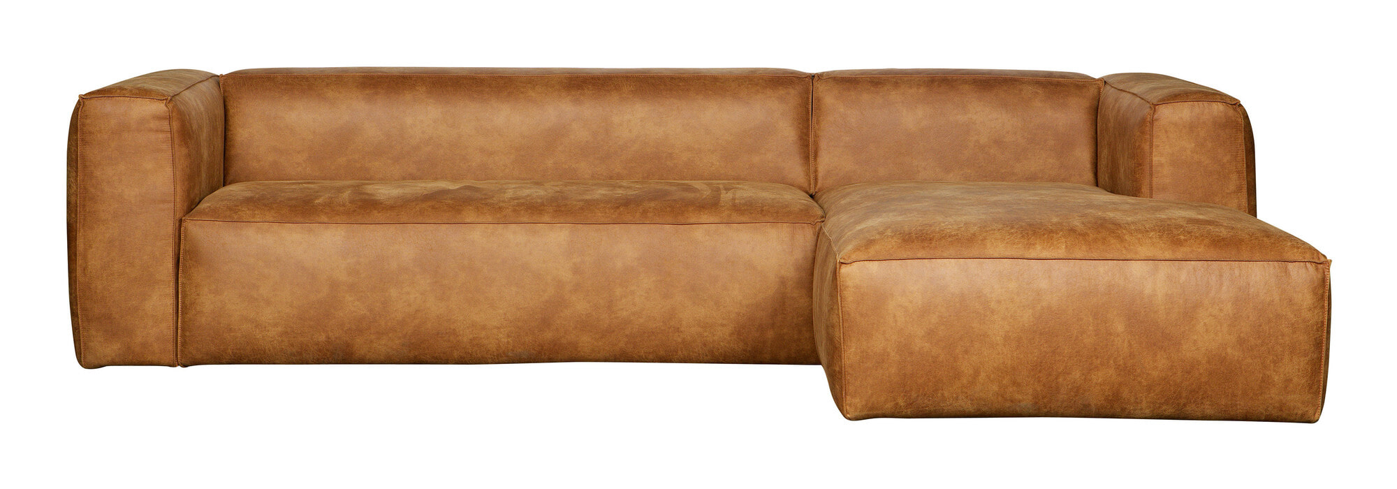 WOOOD Hoekbank 'Bean' rechts, leder cognac
