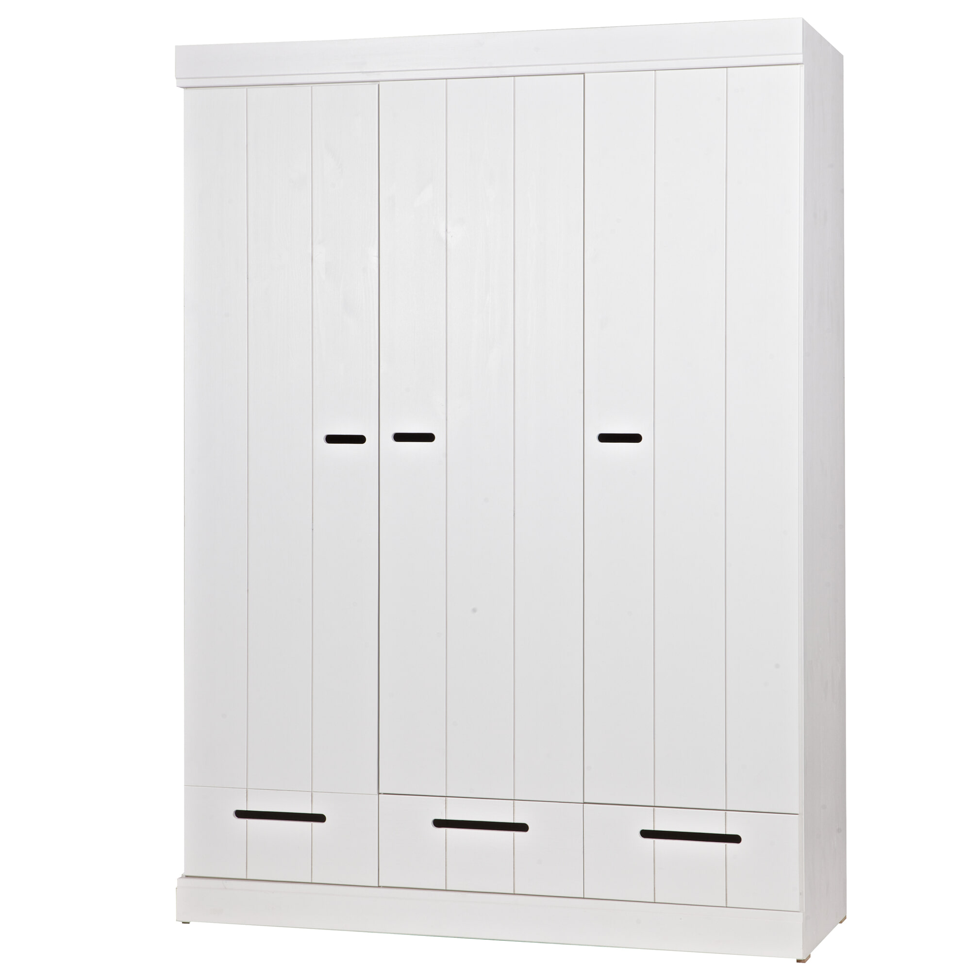 WOOOD Kledingkast 'Connect' 3 deuren en 3 laden, kleur Wit