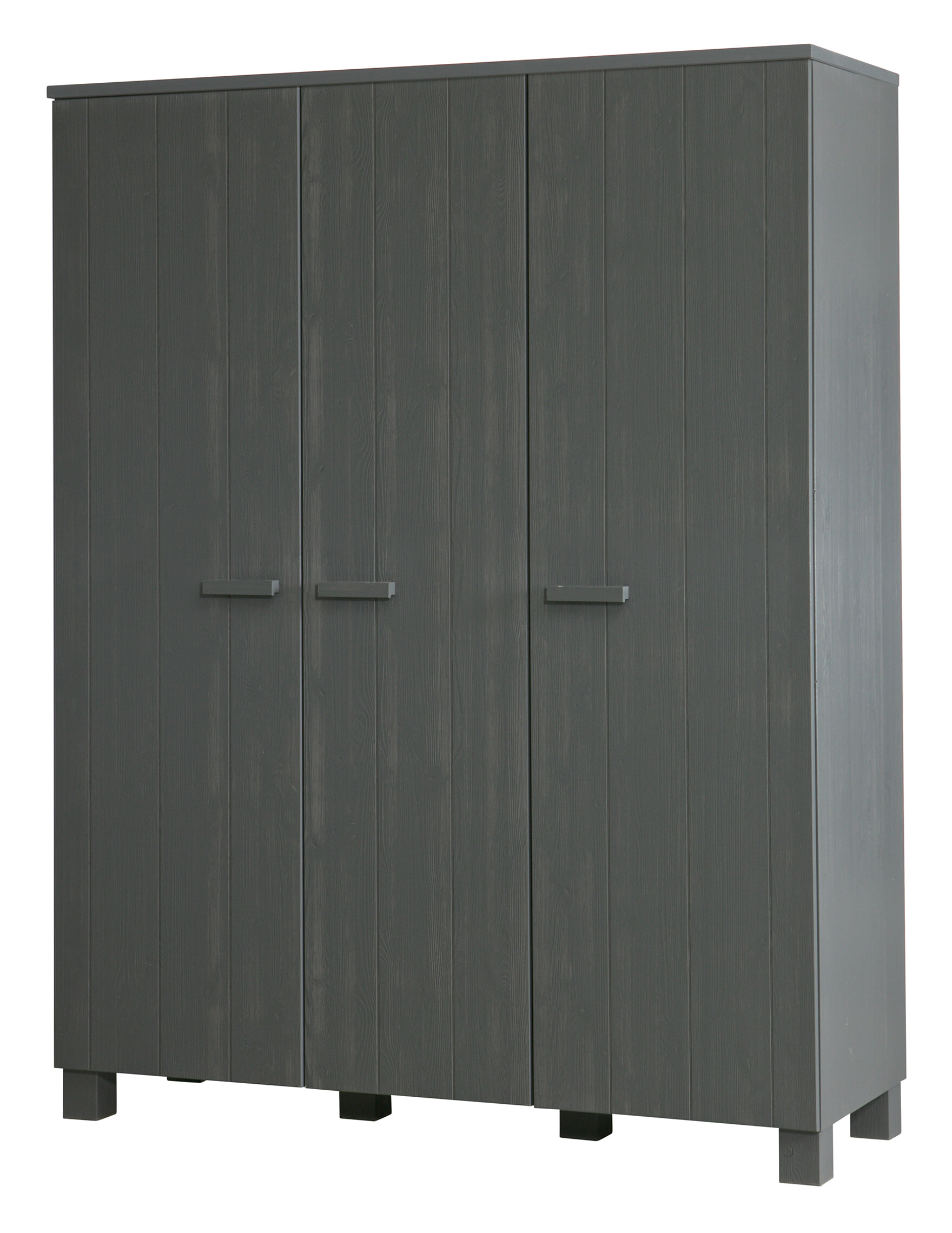 WOOOD Kledingkast 'Dennis' 3-deurs, kleur Steel grey
