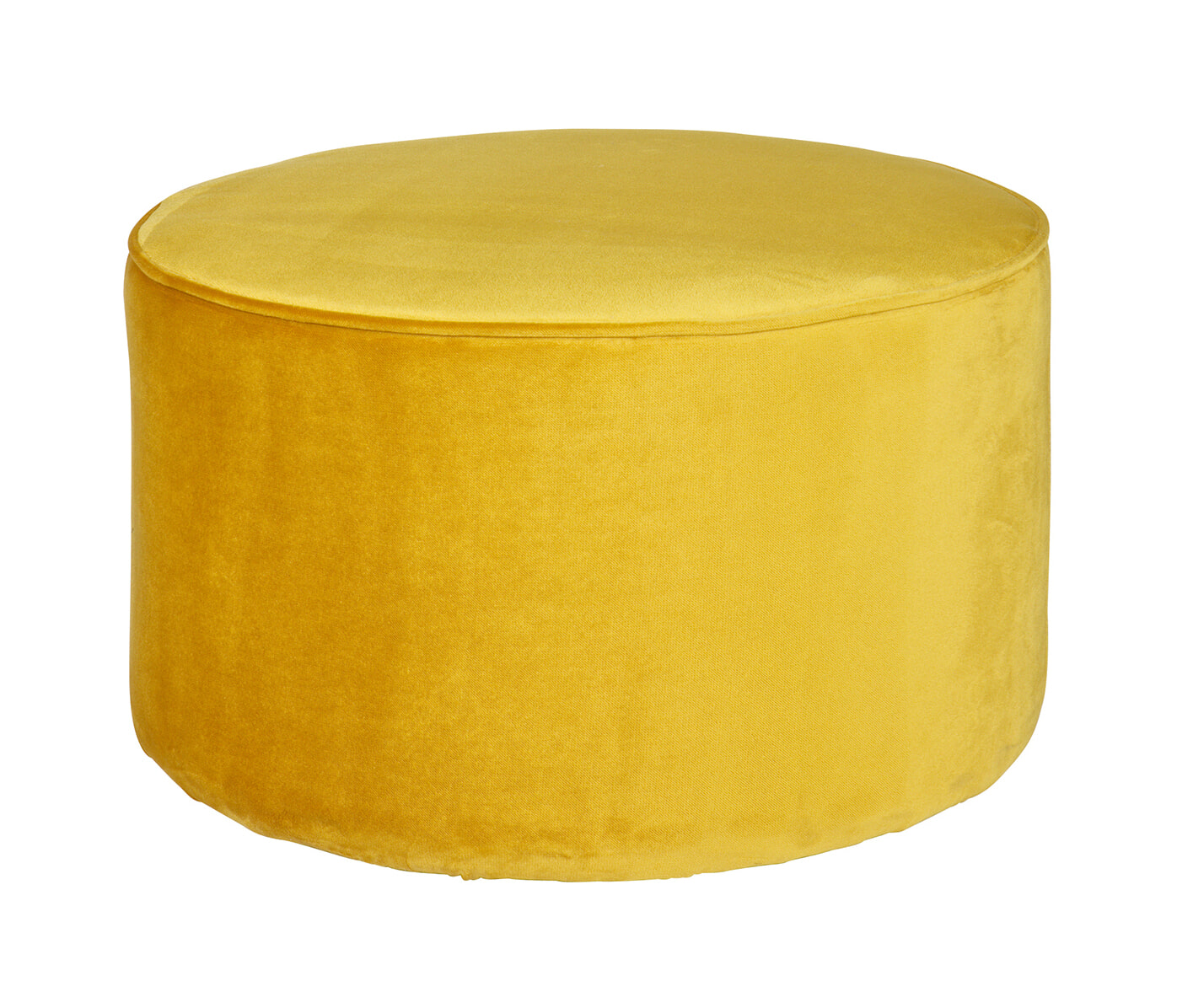 WOOOD Poef 'Sara' laag, kleur Okergeel