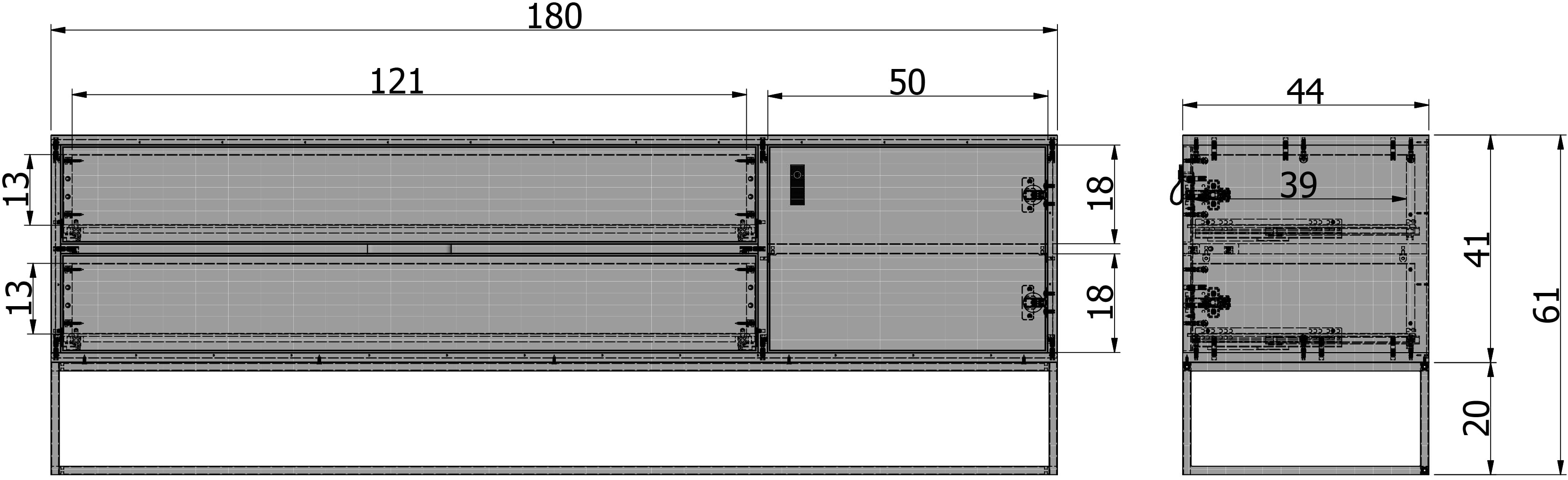 WOOOD TV-meubel 'Silas' Eiken 180cm, kleur zwart