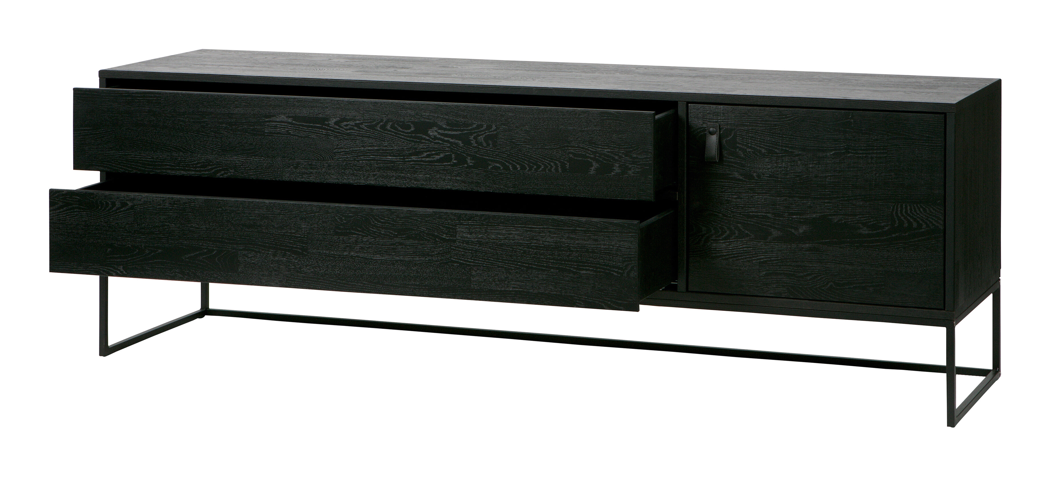 WOOOD TV-meubel 'Silas' Eiken 180cm, kleur zwart