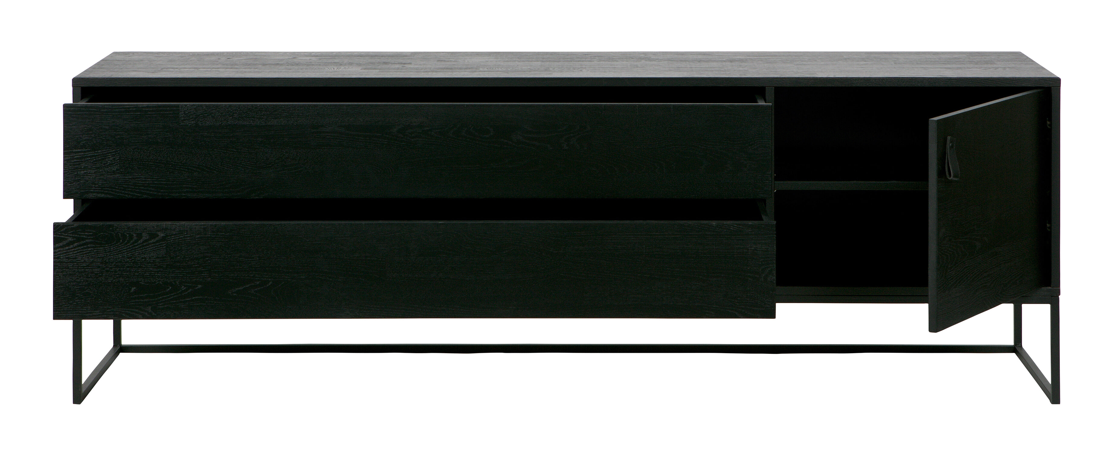 WOOOD TV-meubel 'Silas' Eiken 180cm, kleur zwart
