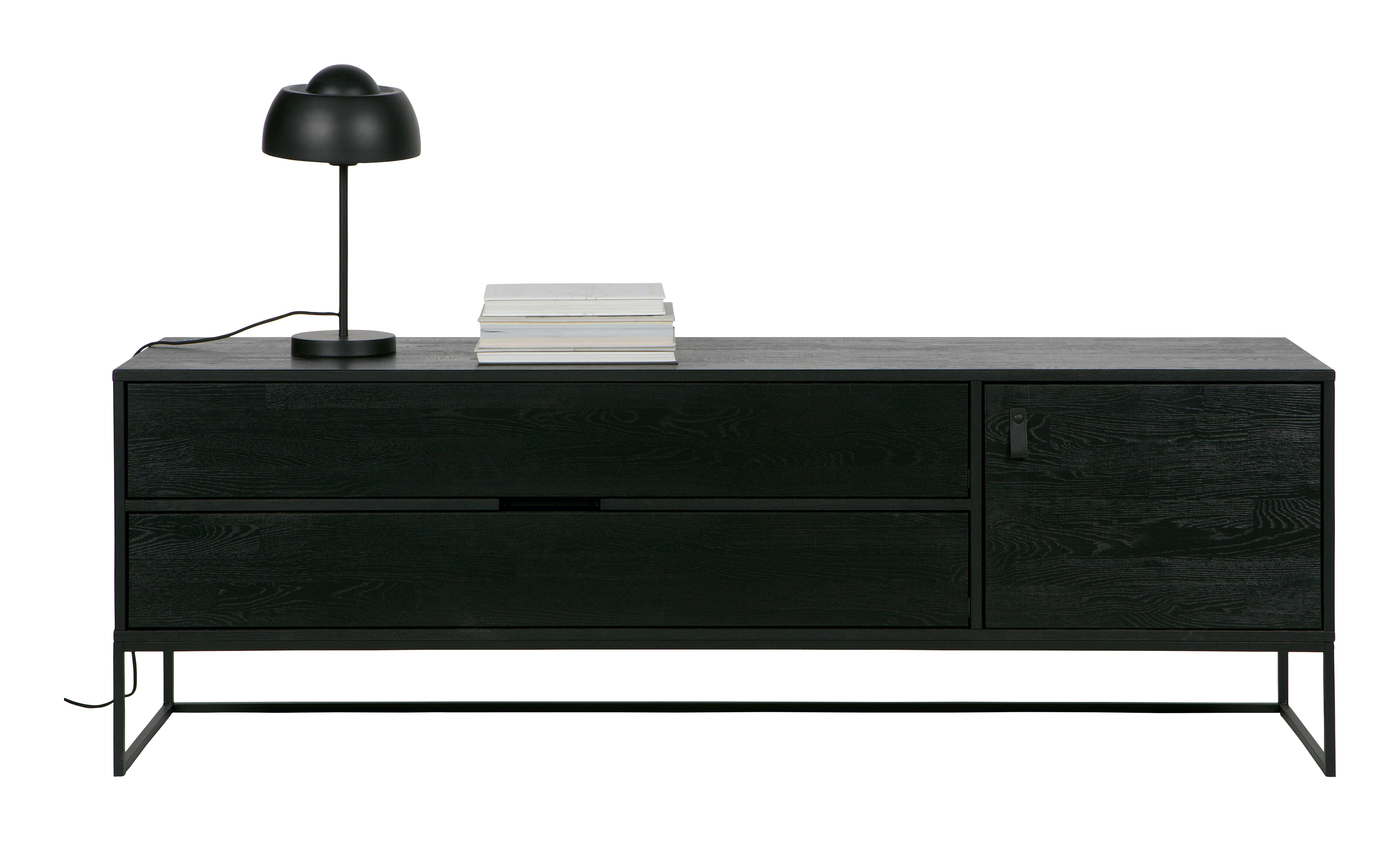 WOOOD TV-meubel 'Silas' Eiken 180cm, kleur zwart