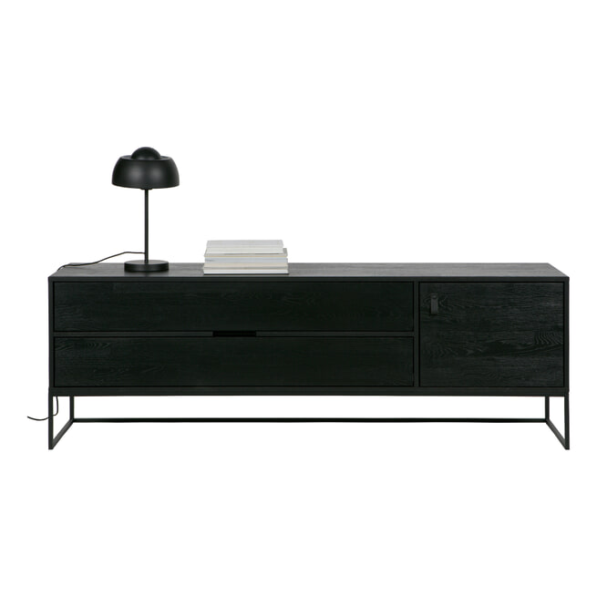 WOOOD TV-meubel 'Silas' Eiken 180cm, kleur zwart