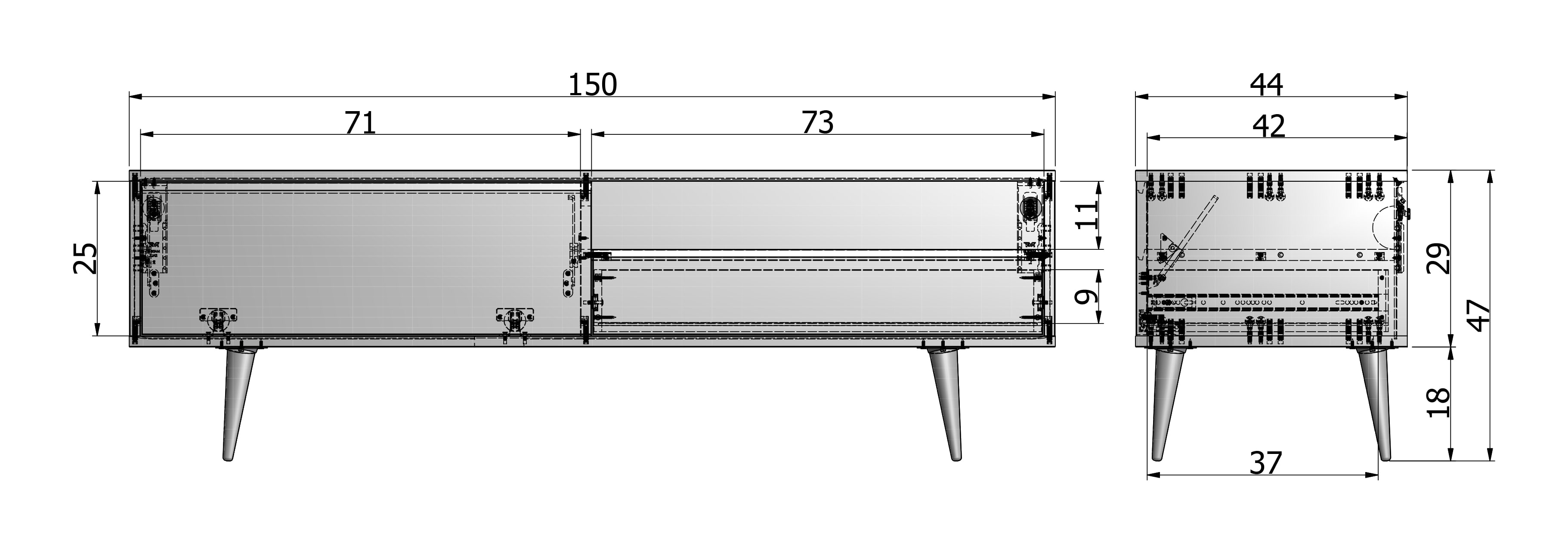 WOOOD TV-Meubel 'Tygo' Eiken, 150cm