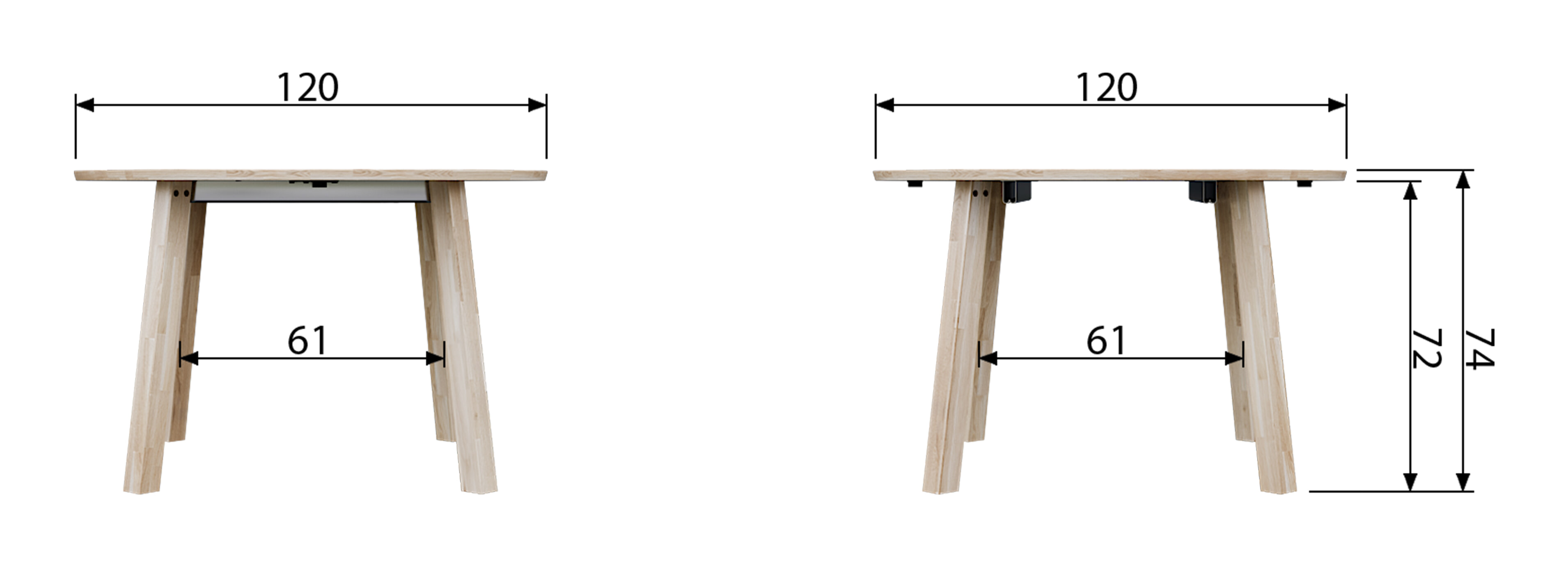 WOOOD Uitschuifbare Ronde Eettafel 'Lange Jan' 120 x 120-200cm, kleur Eiken