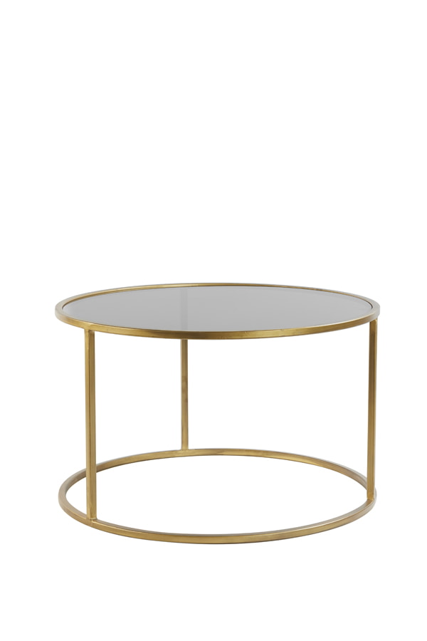 Light & Living Salontafel 'Duarte' Set van 2 stuks, kleur Goud/Smoke