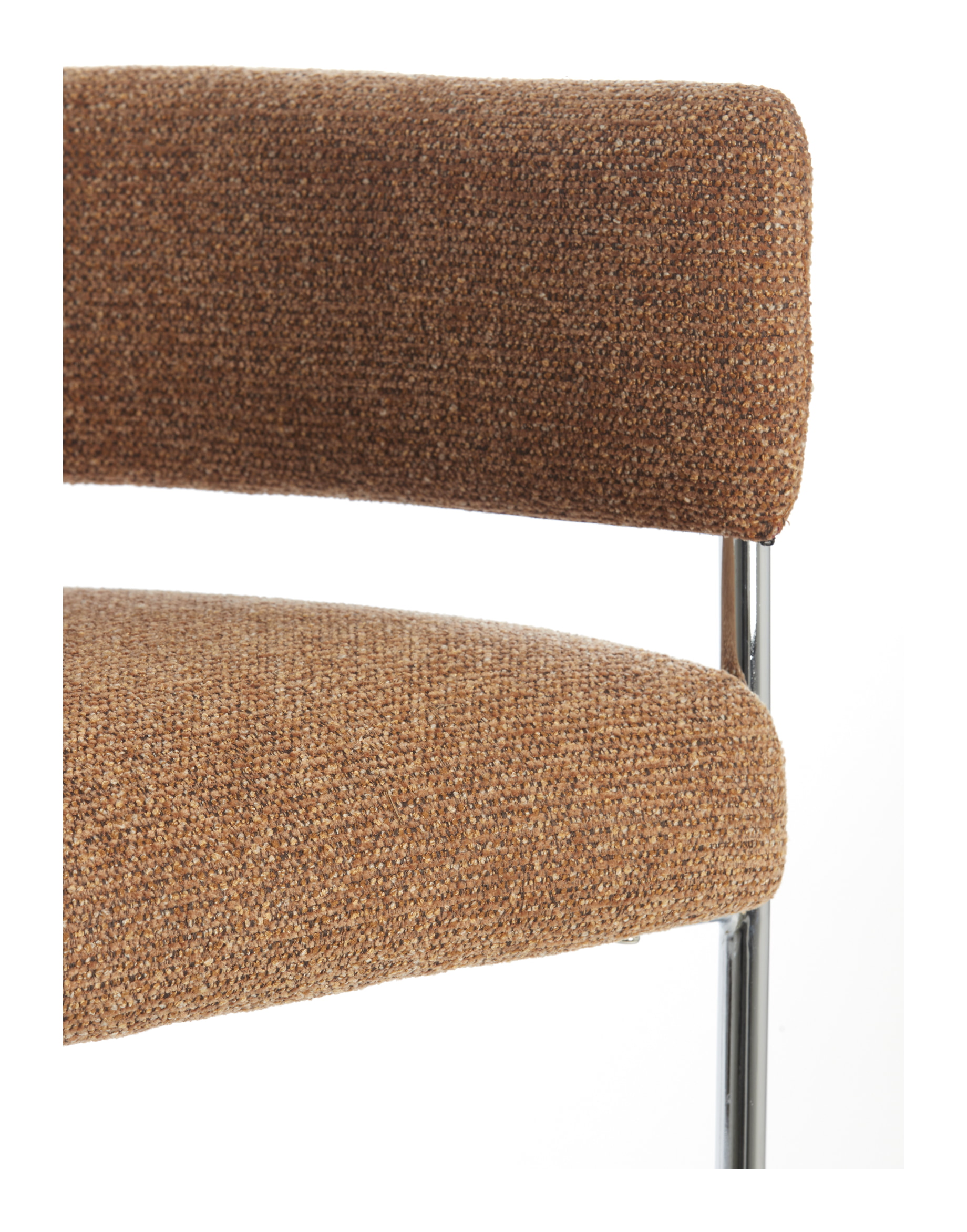 Light & Living Eetkamerstoel 'Adante' Buisframe chroom, kleur Caramel