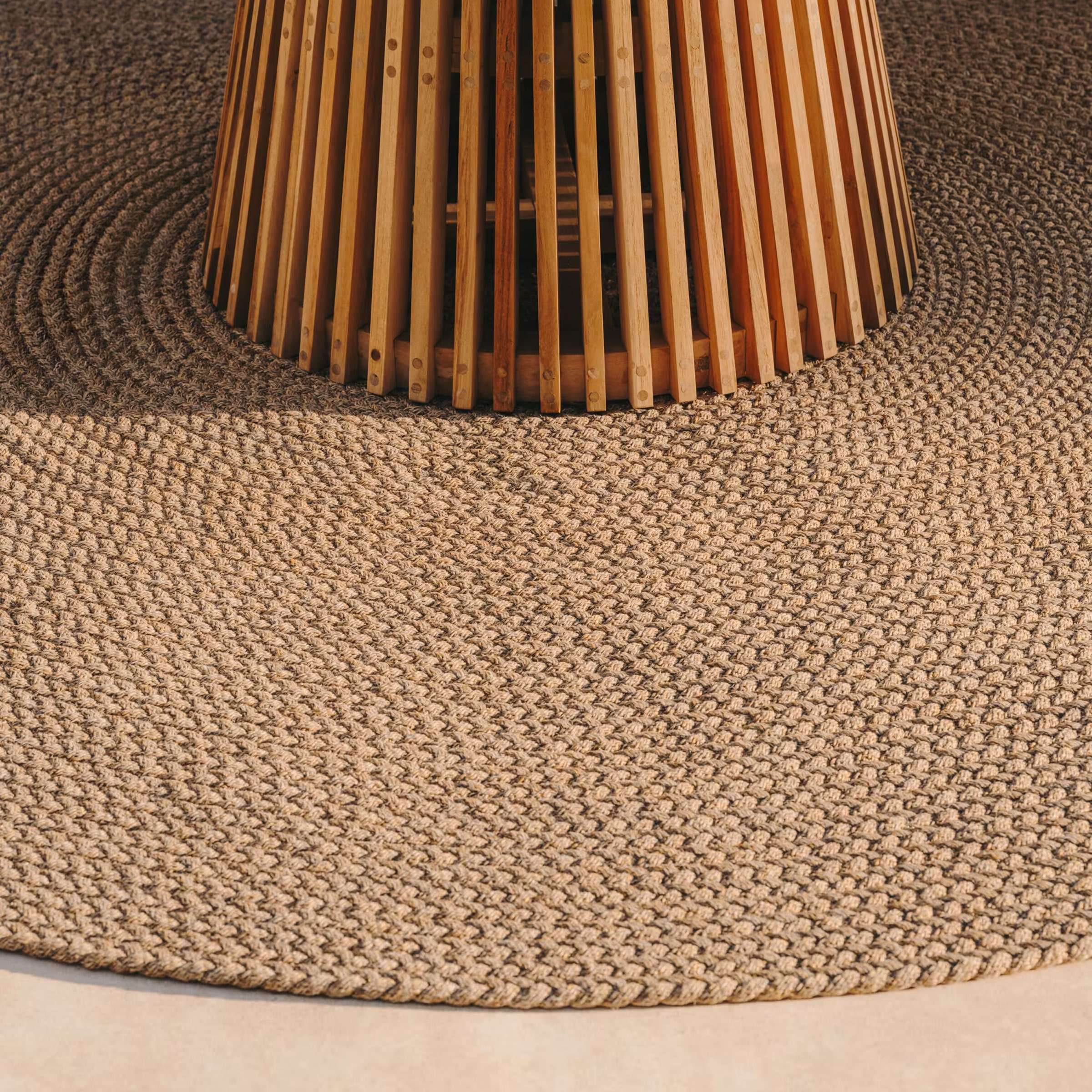 Kave Home Rond Vloerkleed 'Despas' 200cm, kleur Beige