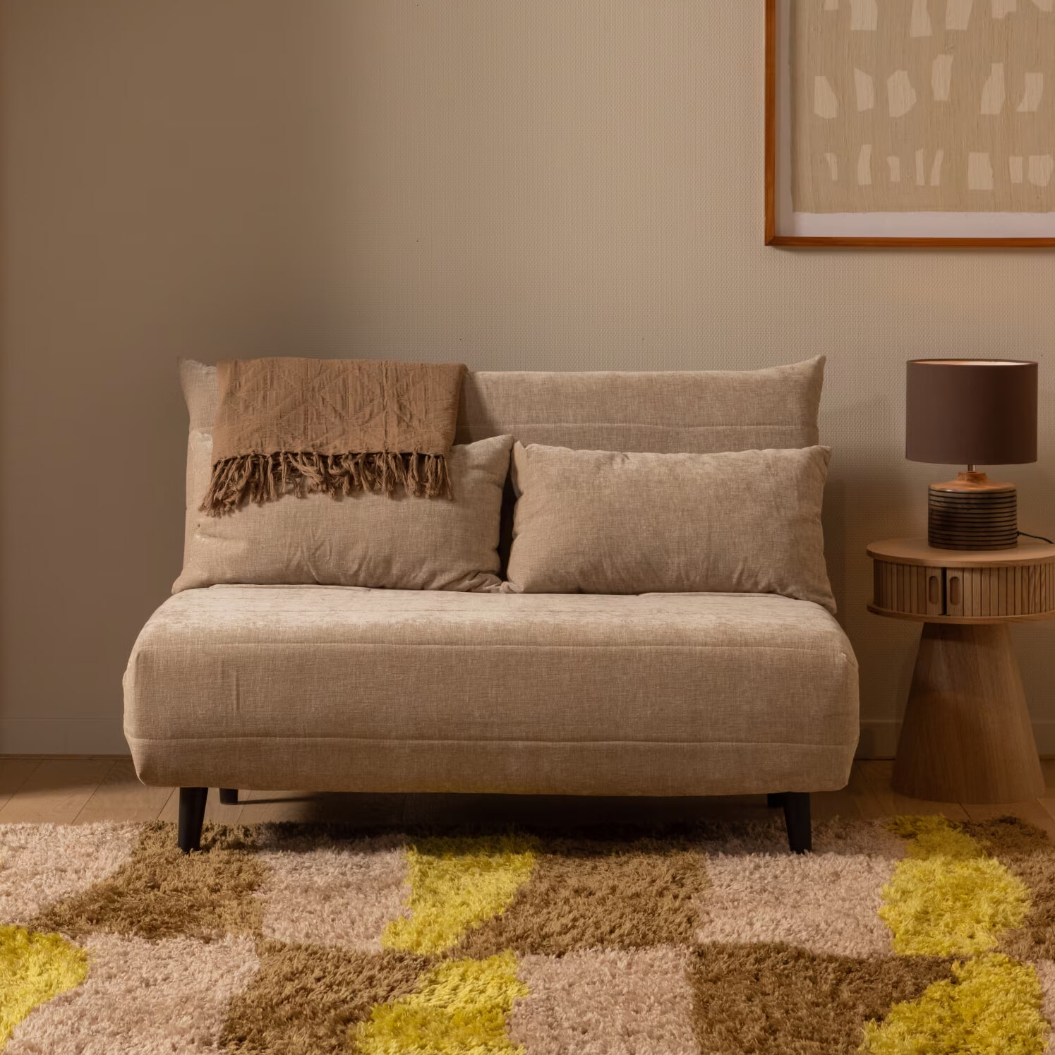WOOOD Slaapbank Xem Chenille - Naturel