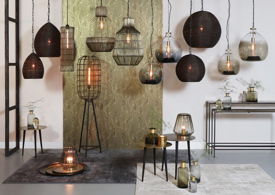 Light & Living Sidetable 'Hartsville', set van 2 stuks, donker bruin brons
