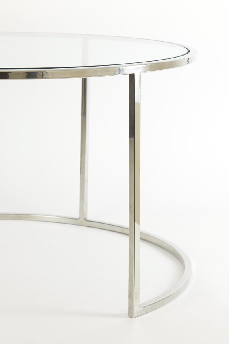Light & Living Salontafel 'Duarte' Set van 2 stuks, nikkel+glas