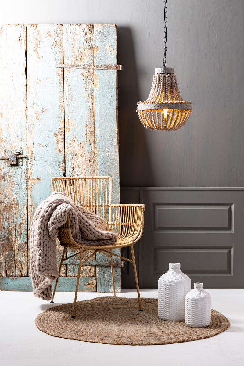 Light & Living Plaid 'Knitted', creme