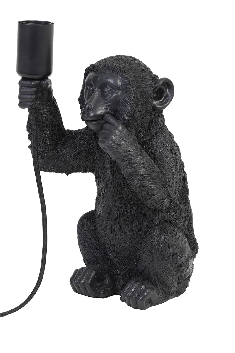 Light & Living Tafellamp 'Monkey' 34cm, kleur Zwart