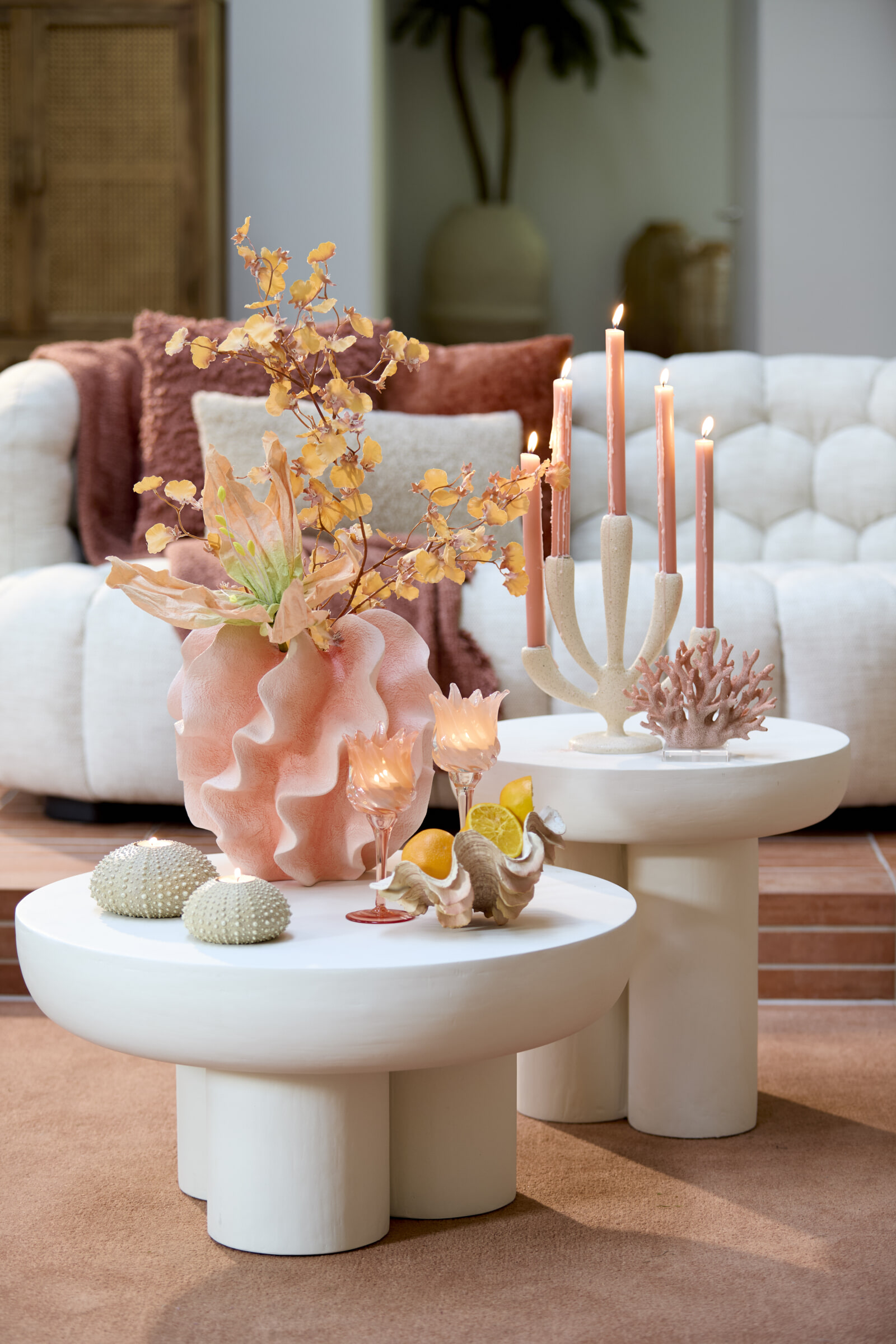 Light & Living Salontafel 'Mizuho' 70cm, kleur Crème