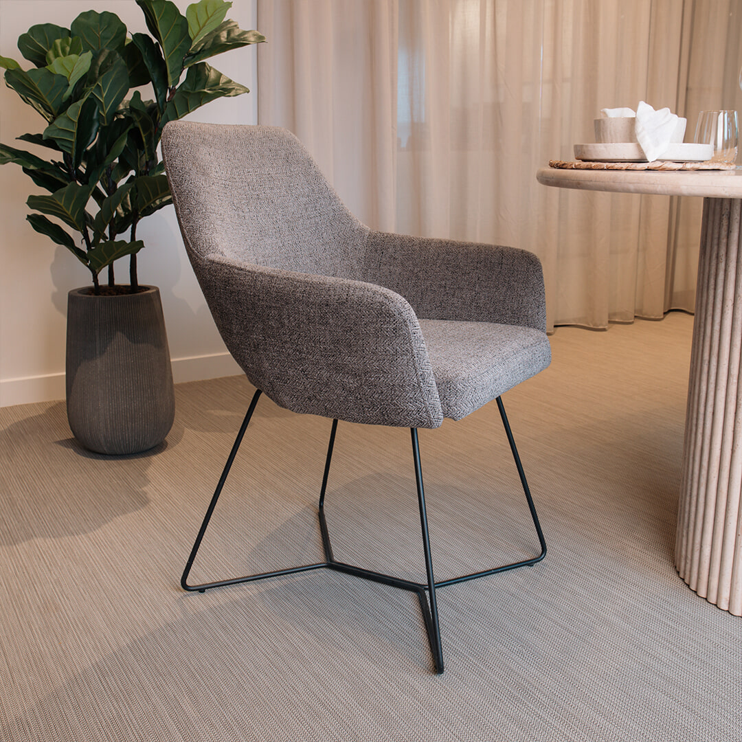 Jesper Home Eetkamerstoel 'Yanai' Beehive Black, kleur Amazing Grey