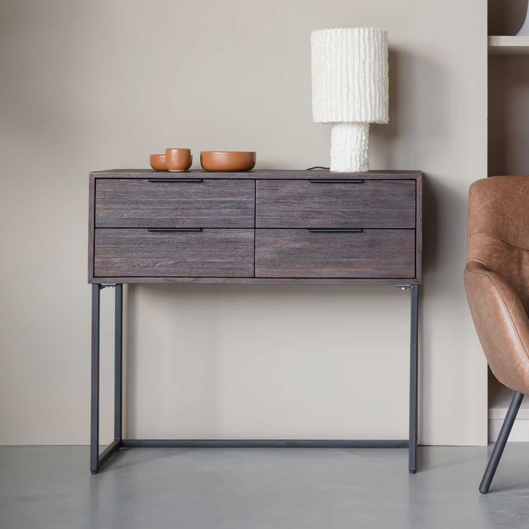 ZILT Dressoir / Sidetable 'Yasmijn' Teakhout, 90cm