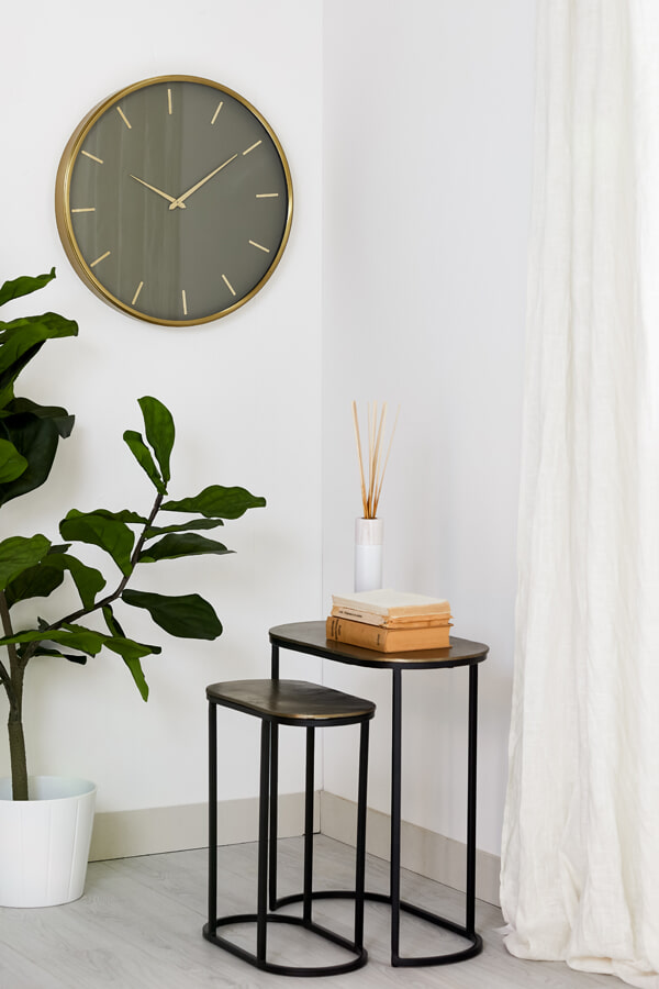 Light & Living Bijzettafel 'Bocov' Set van 2 stuks max, antiek brons-zwart