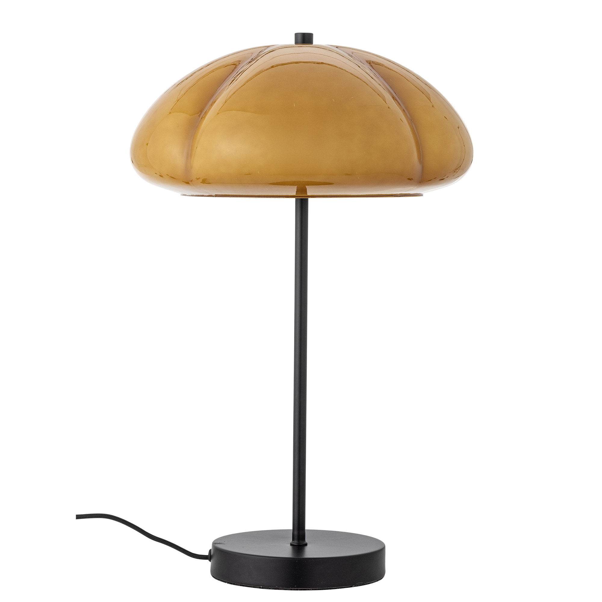 Bloomingville Ronde Tafellamp Kinoko Glas, 47cm hoog - Geel