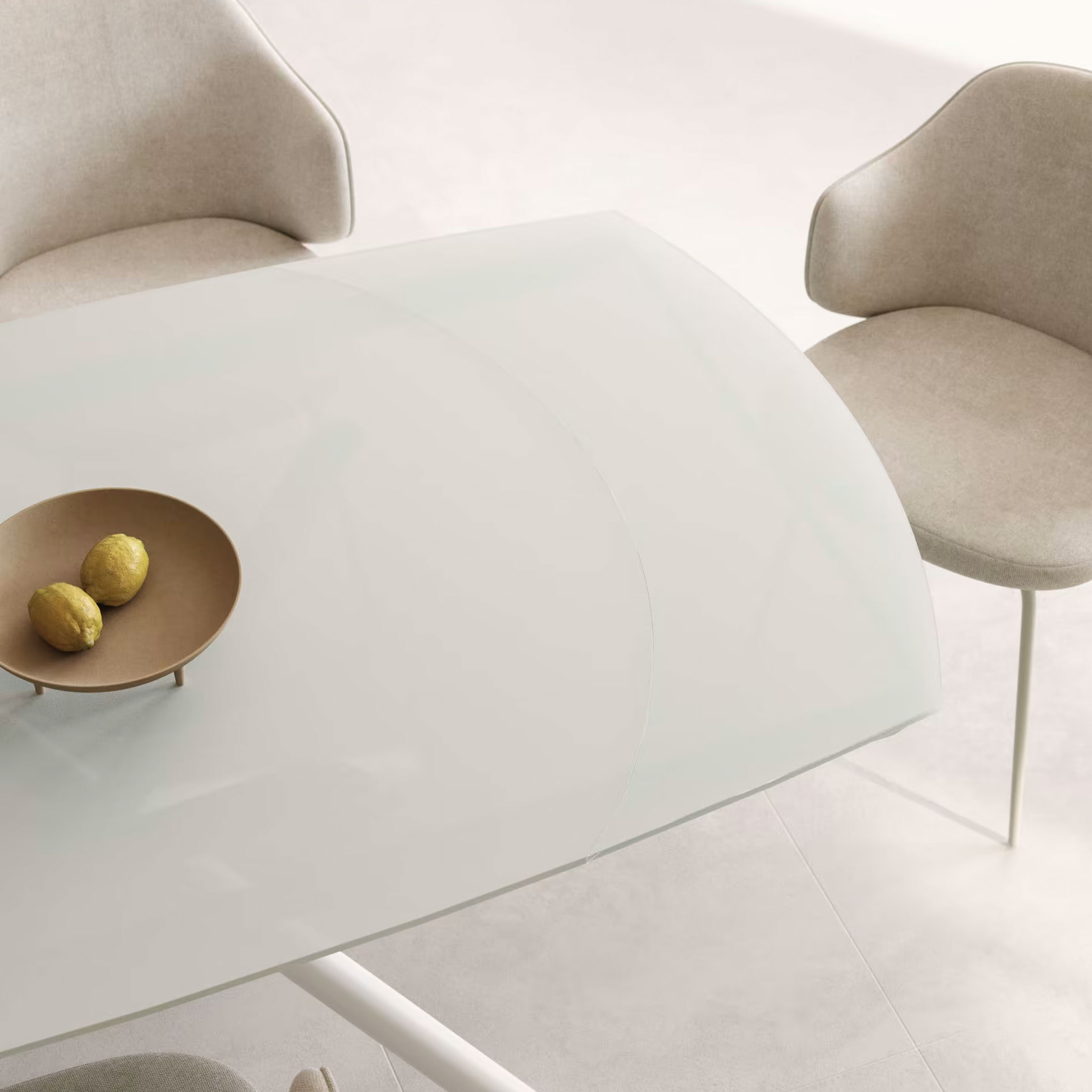 Kave Home Uitschuifbare Eettafel 'Yodalia' Glas, 130-190 x 100cm, kleur Wit