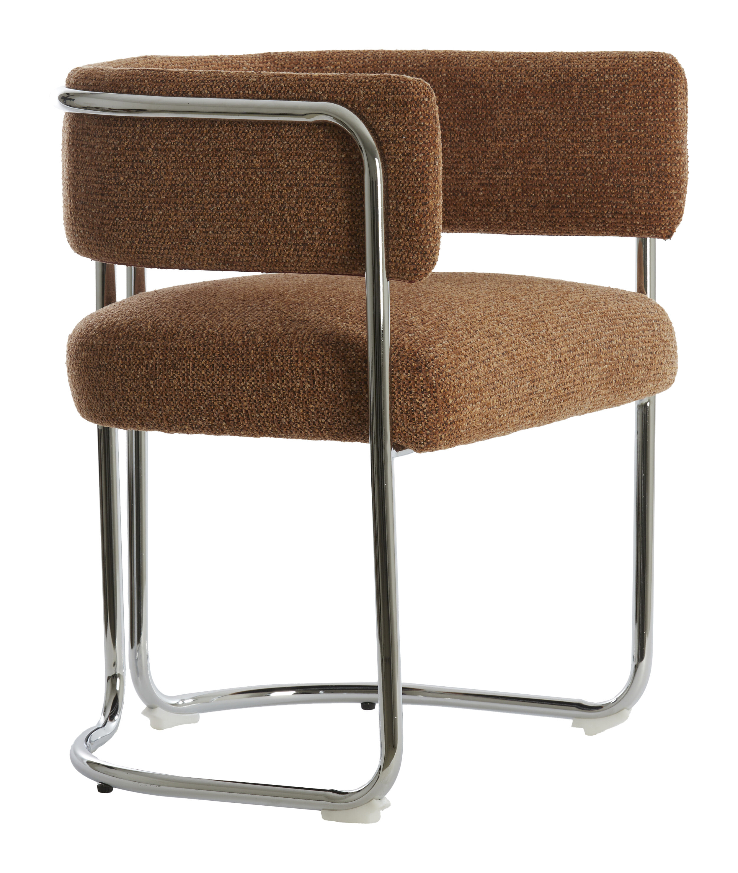 Light & Living Eetkamerstoel 'Adante' Buisframe chroom, kleur Caramel