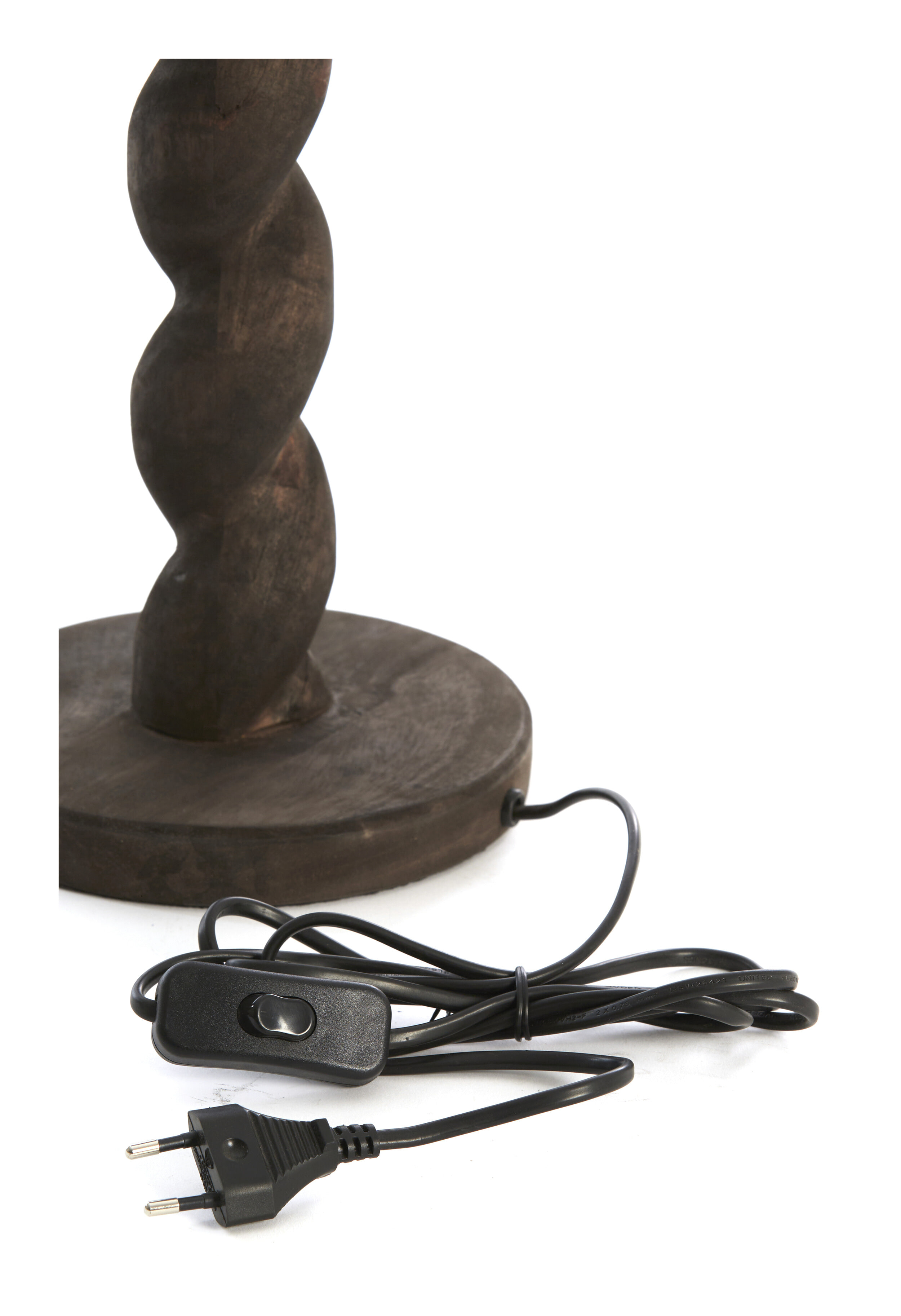 Light & Living Tafellamp 'Nanno' Mangohout, kleur Mat Grijs/Bruin (excl. kap)