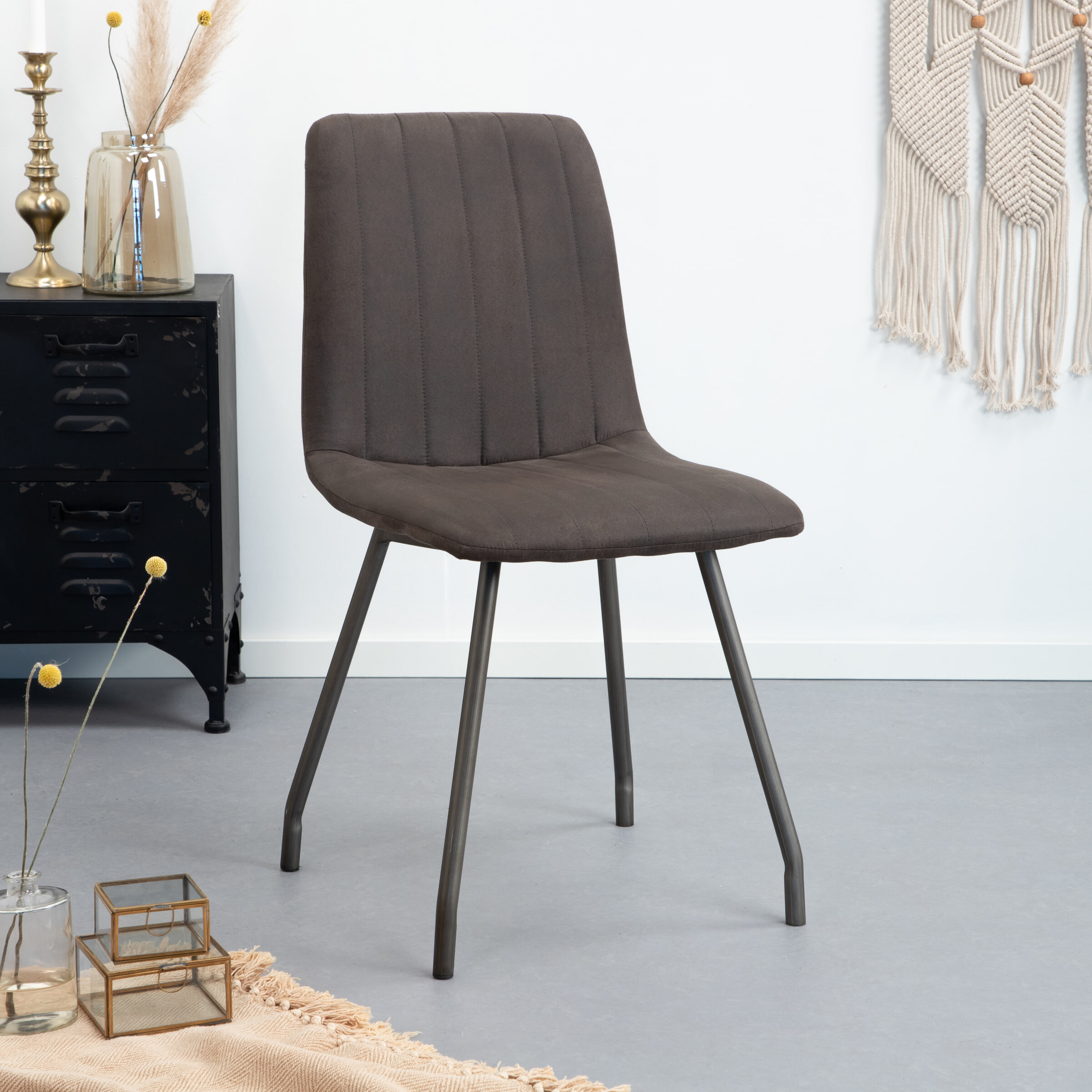 LifestyleFurn Eetkamerstoel 'Heinz', kleur antraciet