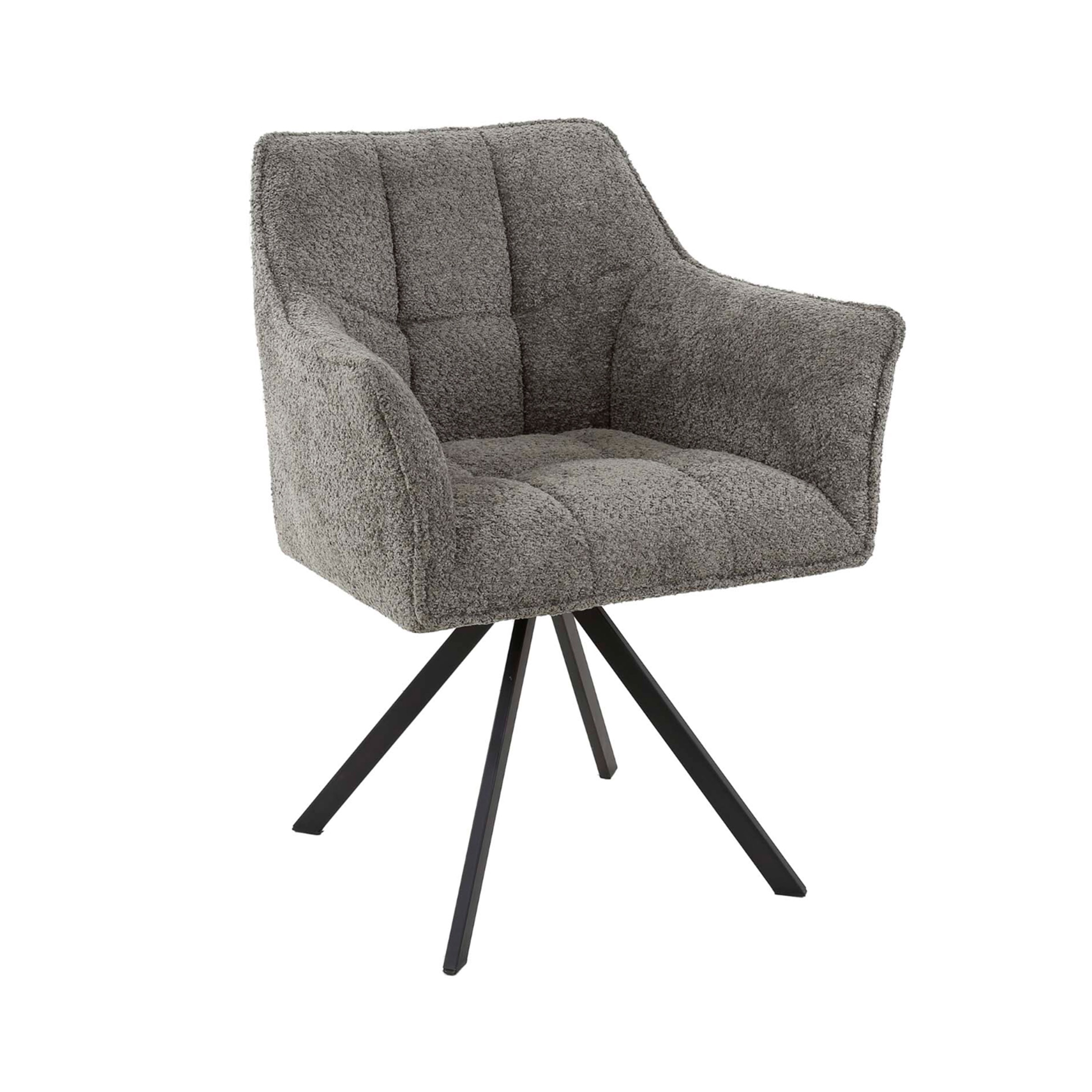 LifestyleFurn Eetkamerstoel 'Thandie' Bouclé, Draaibaar, kleur Boucle taupe